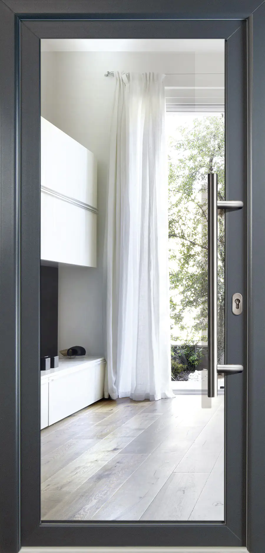 4060691168348 Meeth Haustür Signum Aluminium Modell 60 98 x 208 cm, DIN rechts, titan