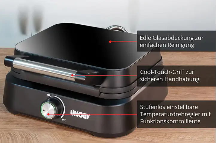 Unold Waffelautomat Brüssel 1500 Watt, für 17x10 cm Waffeln Unold Waffelautomat Brüssel 1500 Watt, für 17x10 cm Waffeln