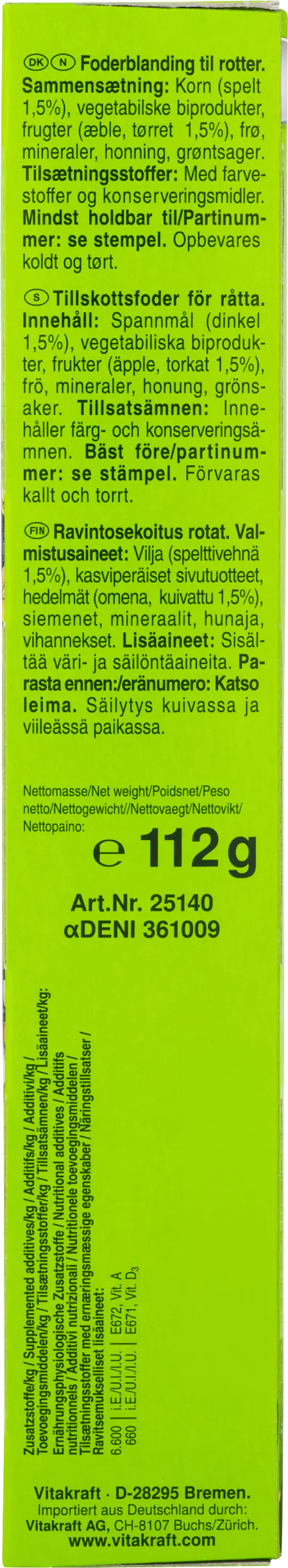 Vitakraft Kräcker® Dinkel & Apfel für Farbratten 2 Stück