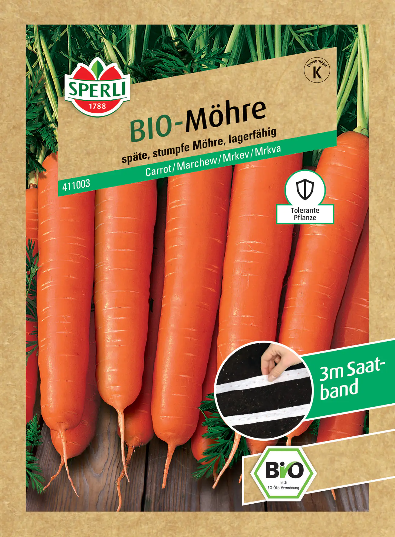 Sperli BIO Möhre F1 Saatband