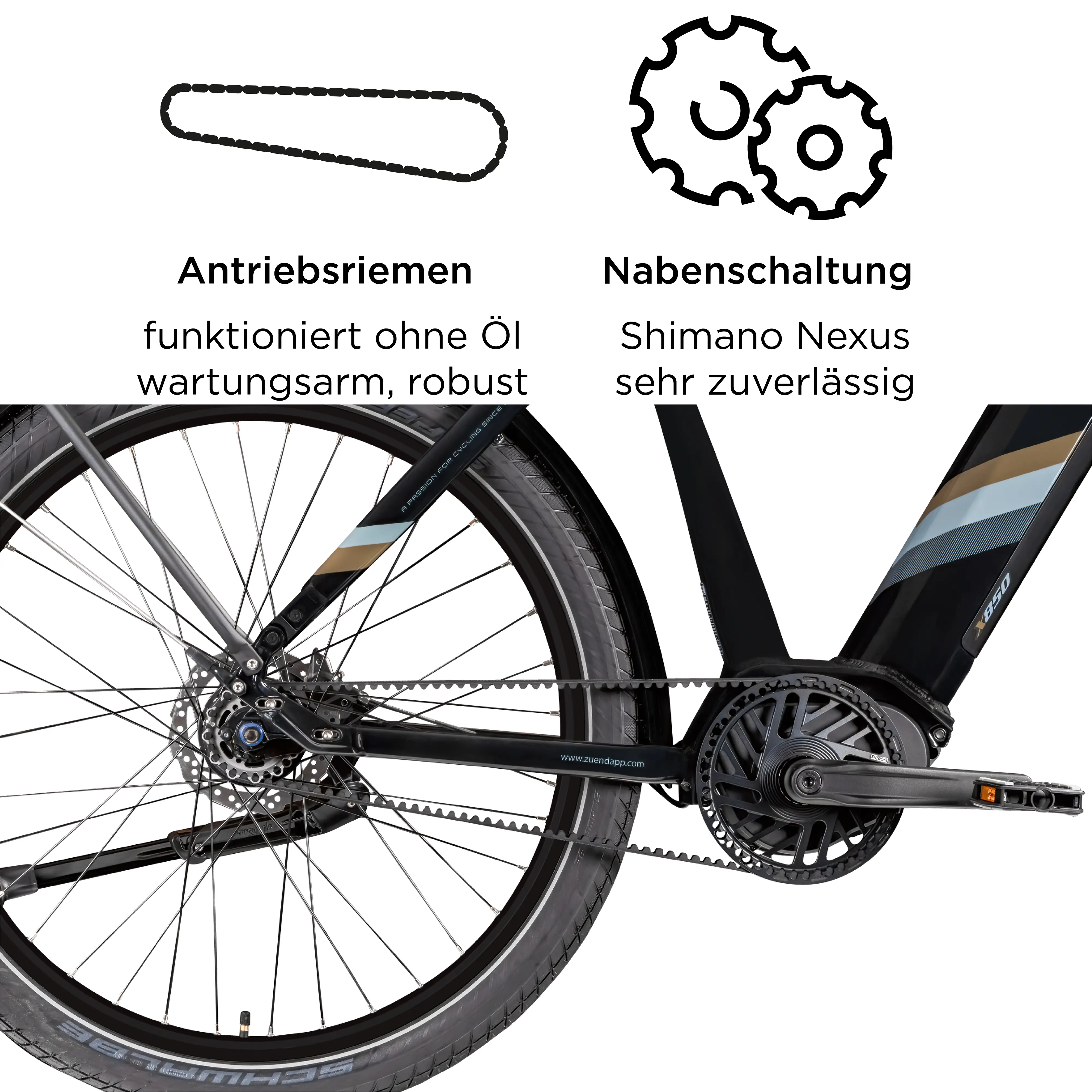 Zündapp E-Bike Trekking X850 Diamantrahmen 27,5 Zoll 7-Gang 550 Wh schwarz 