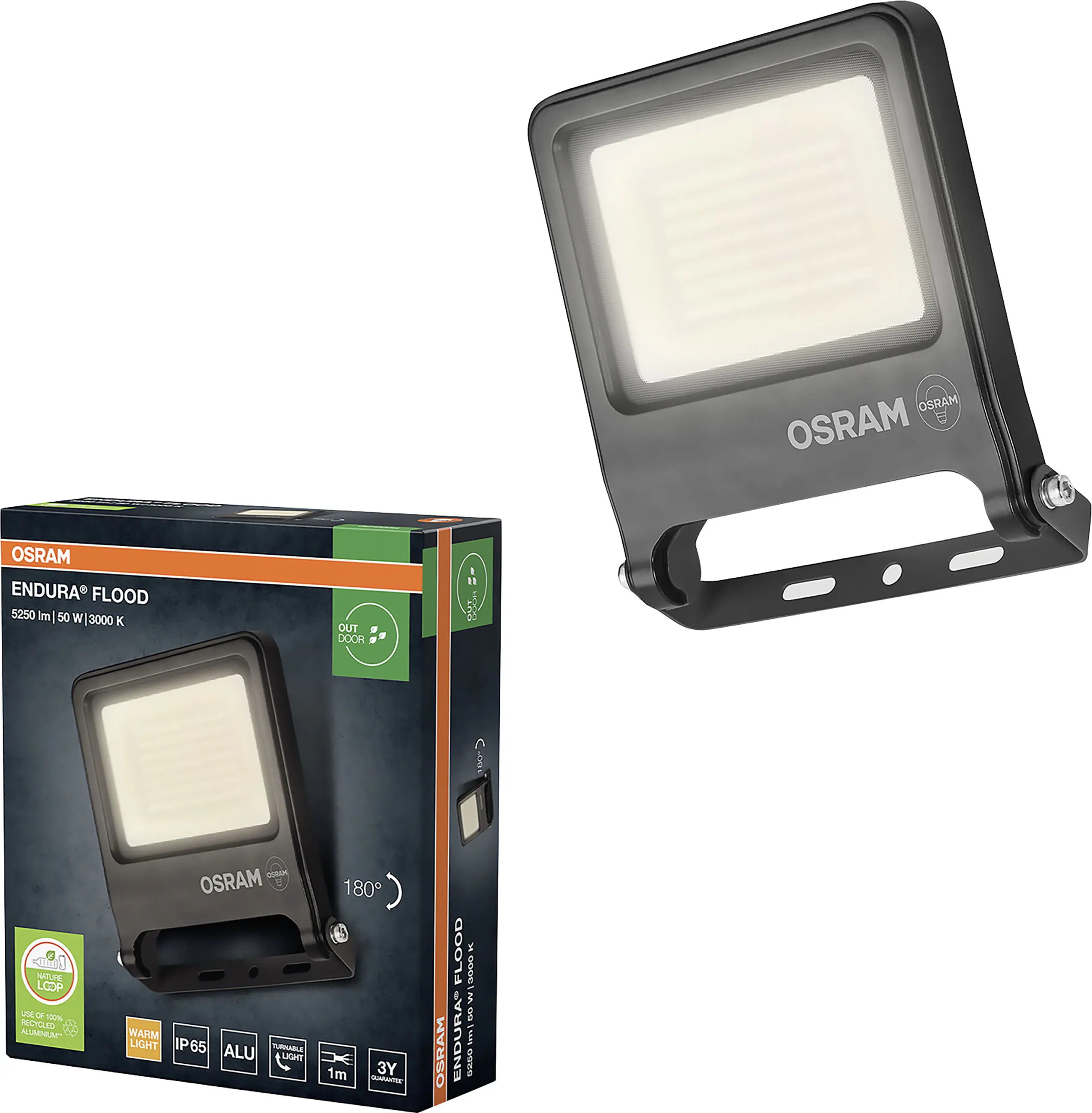 Osram Außenleuchte Endura Flood 50W PCR dunkelgrau warmweiß Osram Außenleuchte Endura Flood 50W PCR dunkelgrau warmweiß