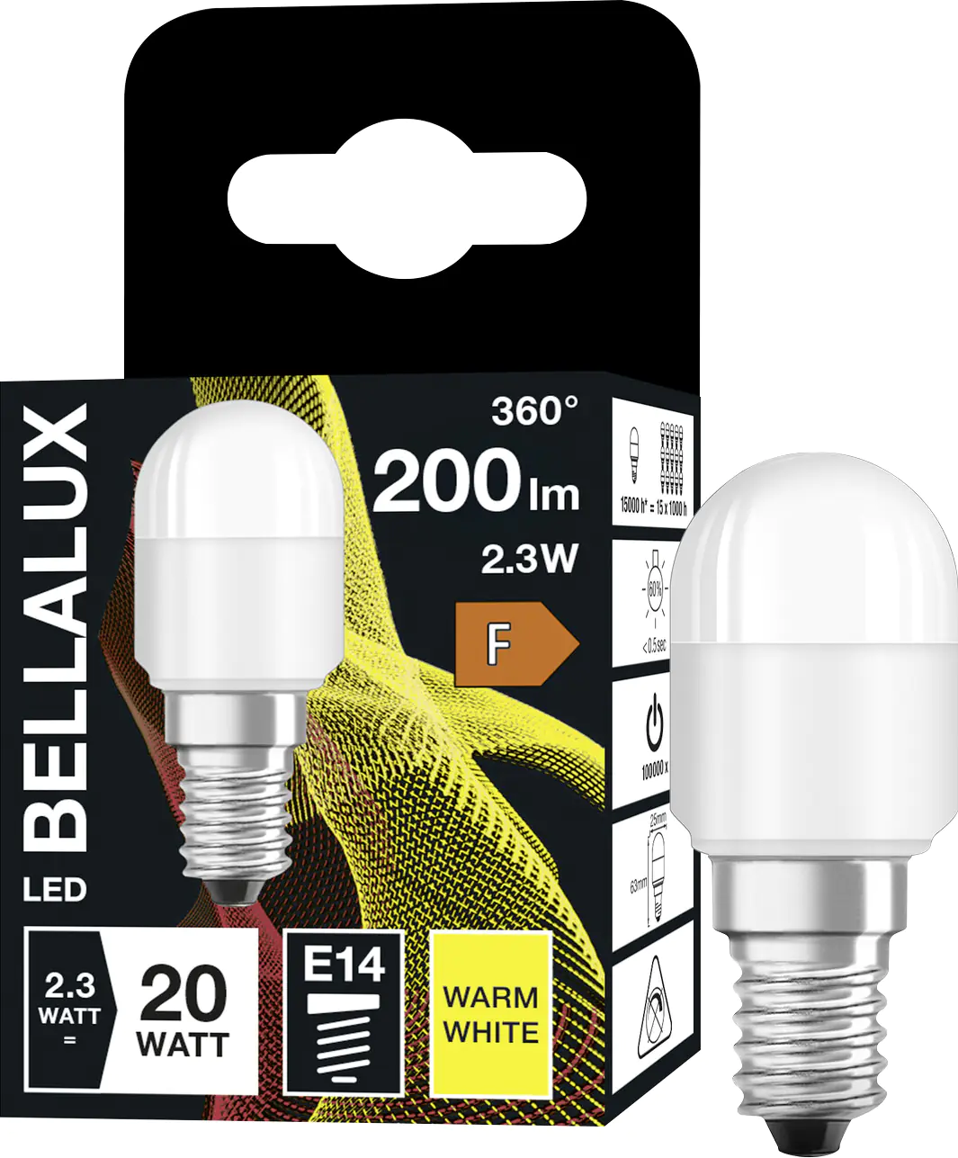 Bellalux LED Kühlschranklampe T26 E14 2,3 W warmweiß matt Bellalux LED Kühlschranklampe T26 E14 2,3 W warmweiß matt
