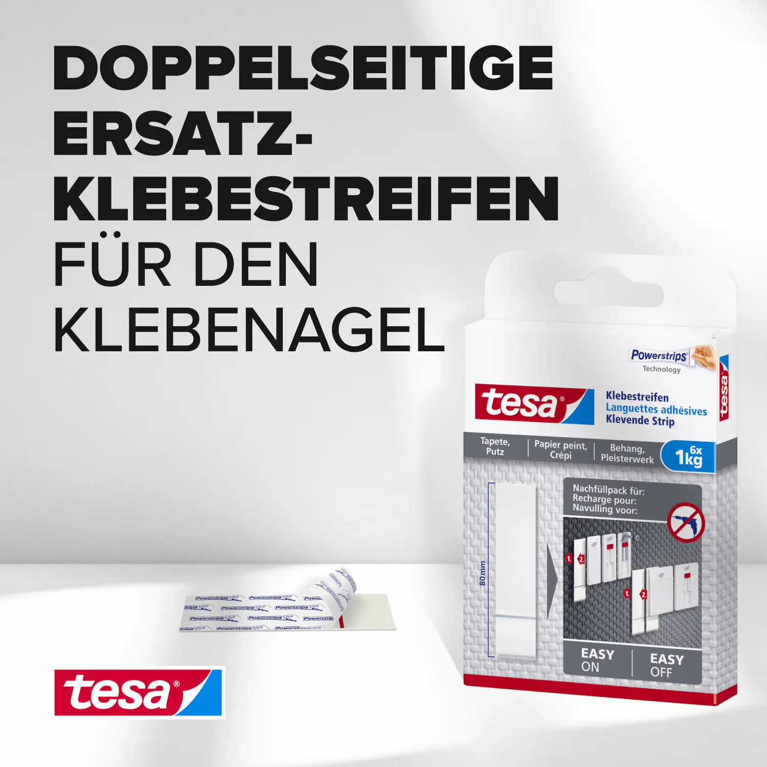 tesa Klebestreifen Traglast 1 kg, 6 Stück