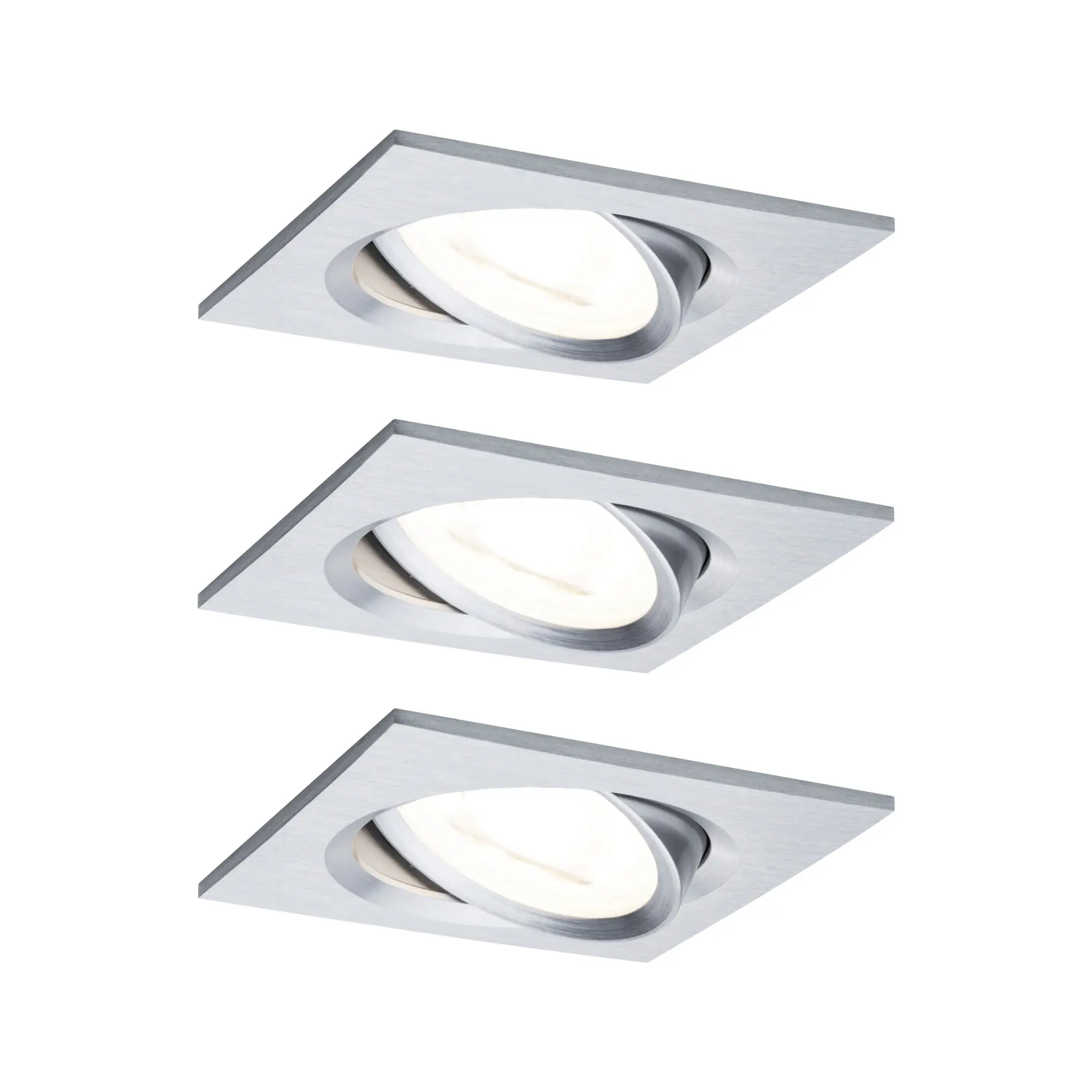 Paulmann LED Einbauleuchte Nova Coin 3er Set alu 8,4 cm dimmbar warmweiß