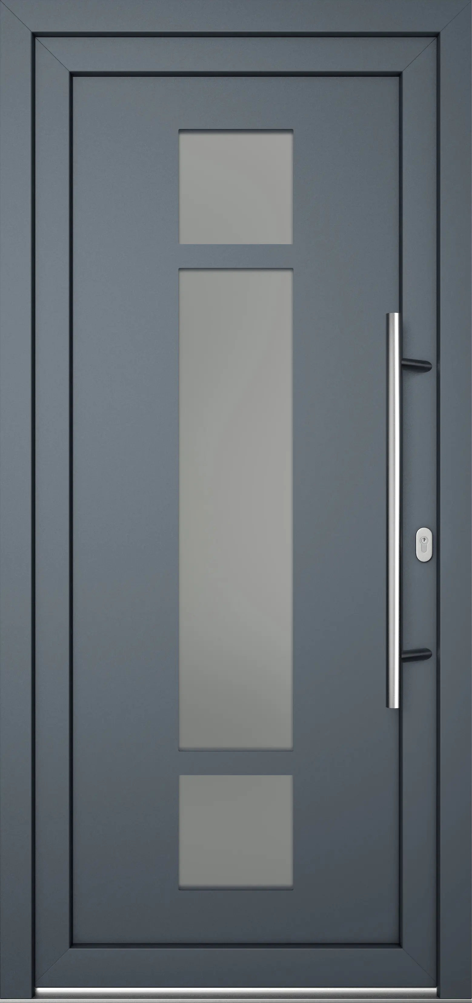 Meeth Haustür Optimal Pro PVC Modell 102 88 x 208 cm DIN Rechts weiß/titan