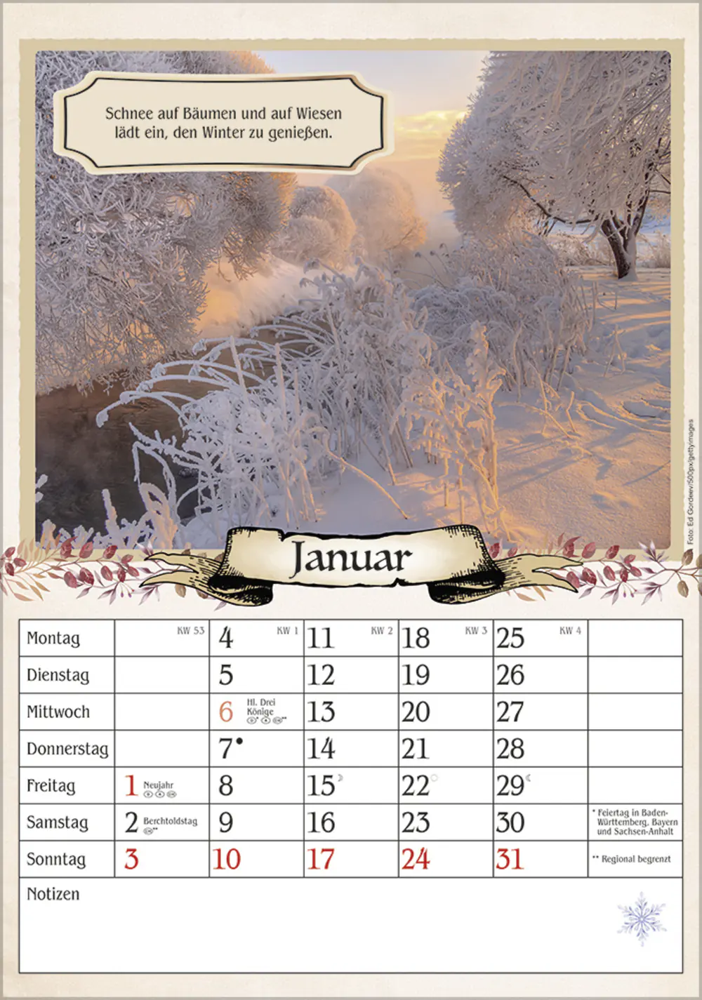 Korsch Kalender Rentner 2027 mit Witzen & Rezepten