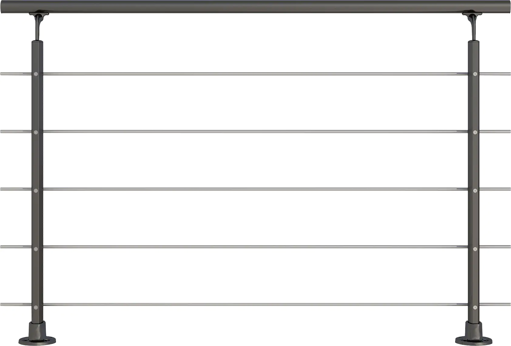 Dolle Geländerset anthrazit mit Edelstahlstäben für Bodenmontage