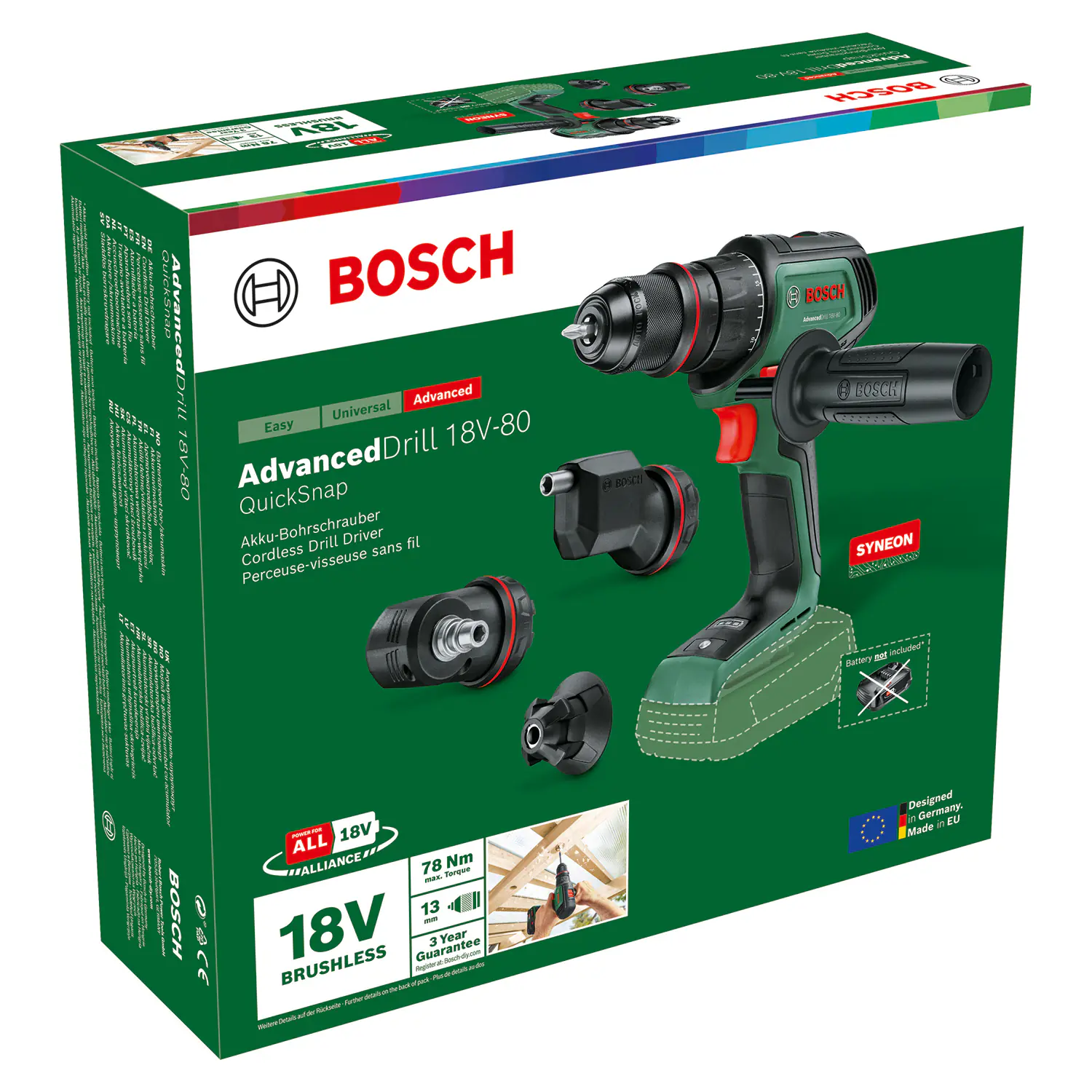 Bosch Akku-Bohrschrauber AdvancedDrill 18V-80 QuickSnap Solo Bosch Akku-Bohrschrauber AdvancedDrill 18V-80 QuickSnap Solo