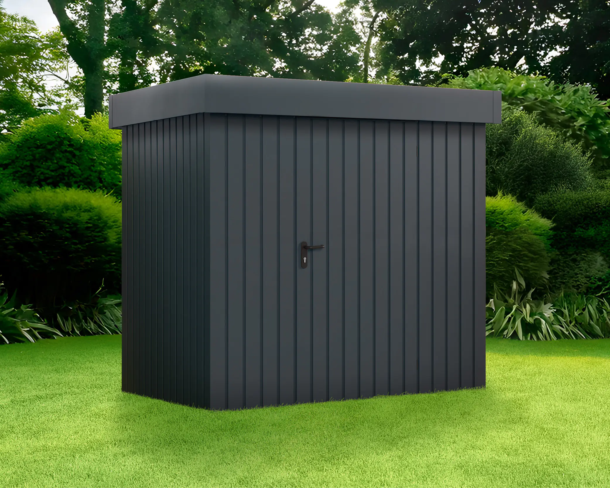 EcoStar Metallgerätehaus Euroline EFD4 anthrazit 214 x 166 cm 1.flg EcoStar Metallgerätehaus Euroline EFD4 anthrazit 214 x 166 cm 1.flg