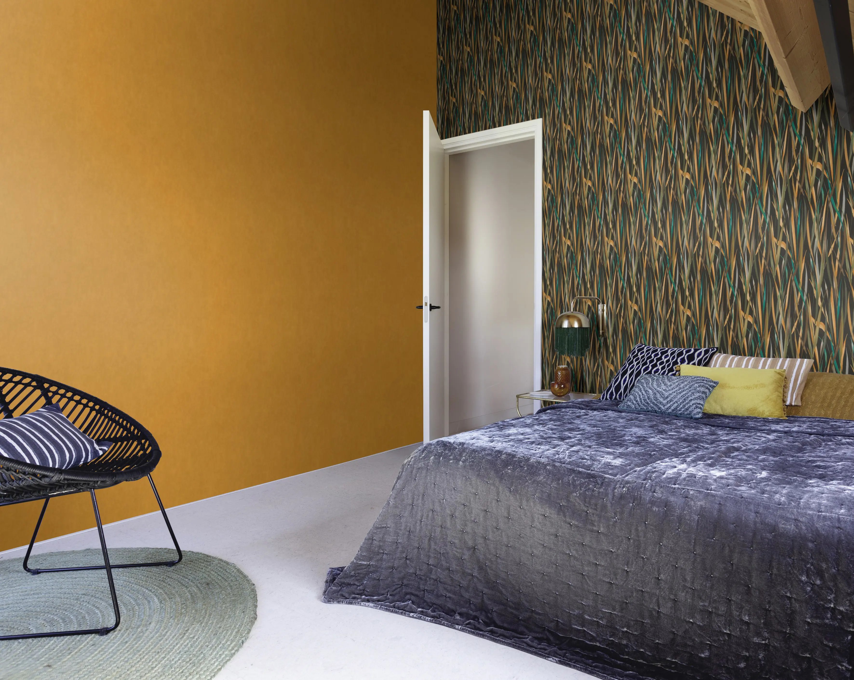 Rasch Vliestapete Paraiso Uni senfgelb 10,05 x 0,53 m