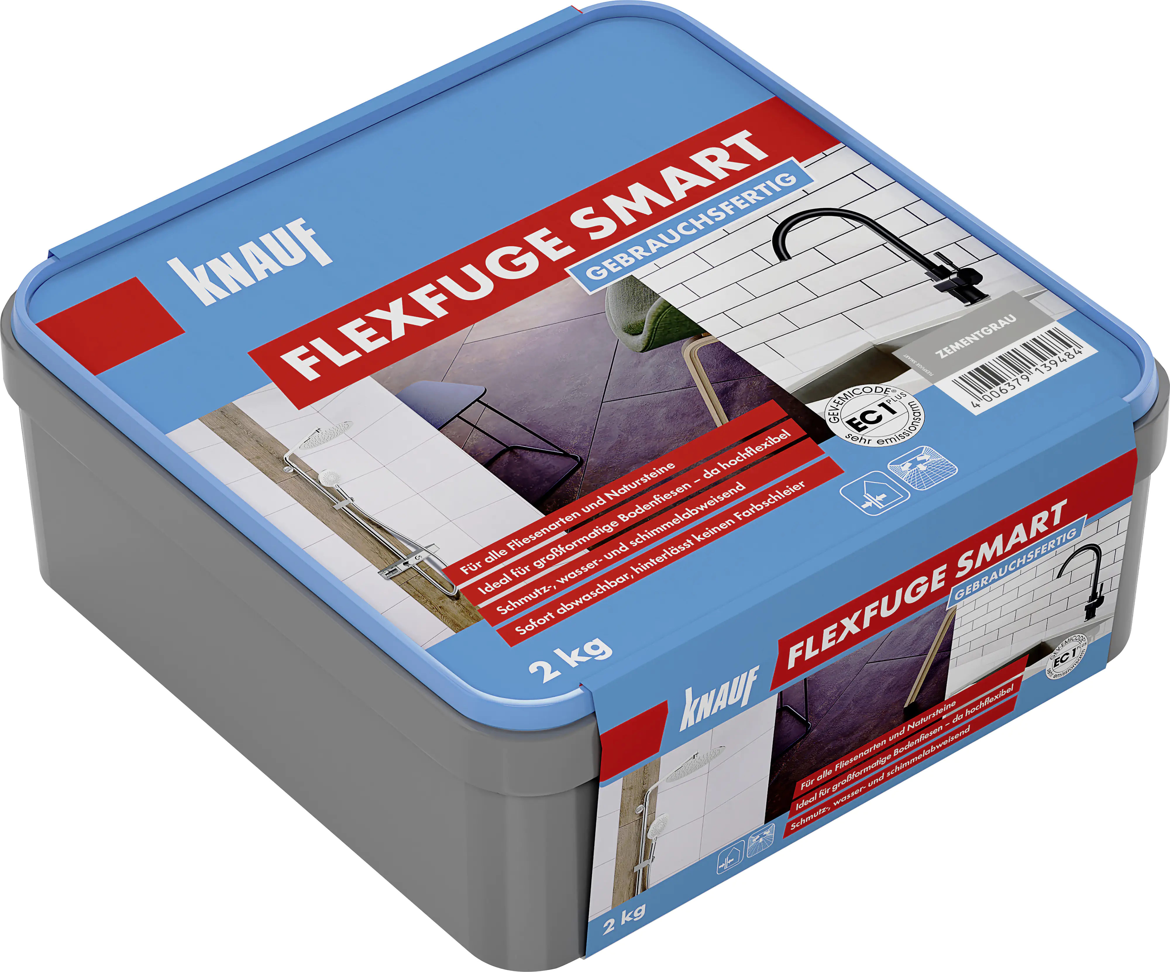 Knauf Fugenmörtel Flexfuge Smart 2 - 20 mm zementgrau 2 kg Knauf Fugenmörtel Flexfuge Smart 2 - 20 mm zementgrau 2 kg