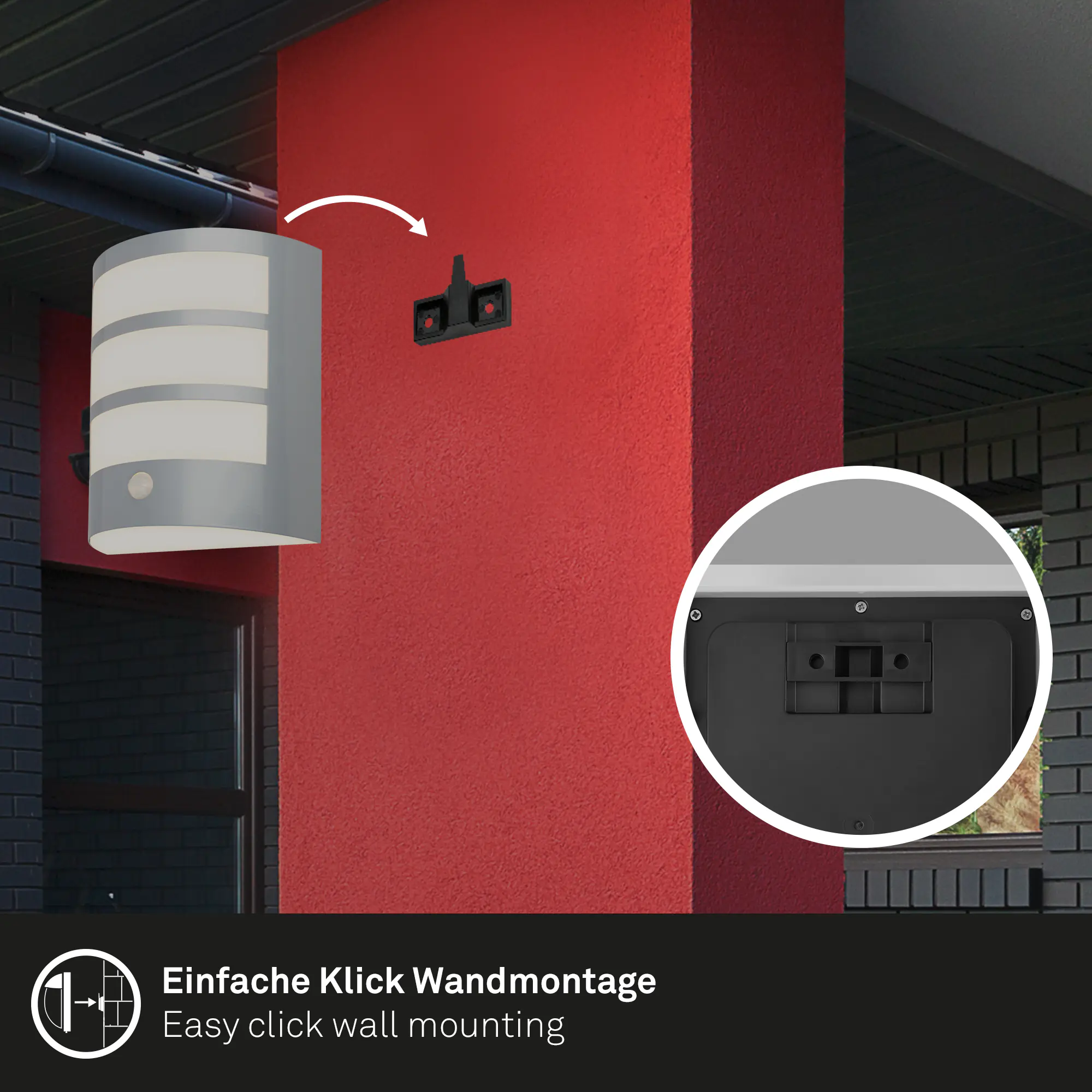 Briloner LED Außenwandleuchte Akku 5,8W chrom Sensor warmweiß Briloner LED Außenwandleuchte Akku 5,8W chrom Sensor warmweiß