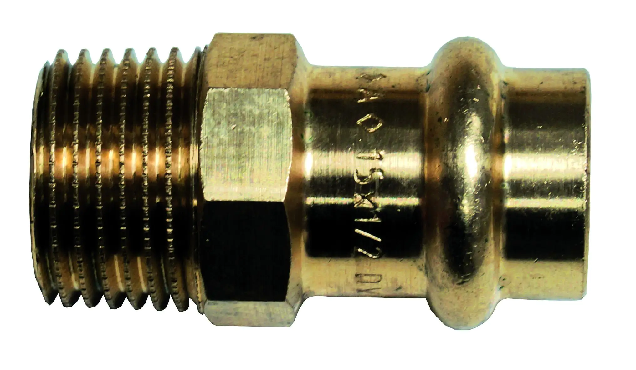 Cornat Press-Übergangs-Nippel Rotguss, ø 15 mm, 1/2" AG