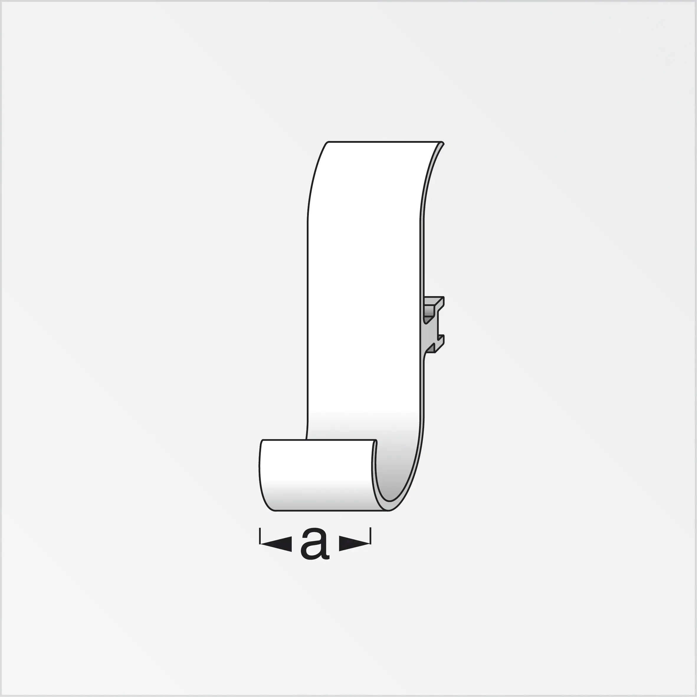 coaxis®-Universalhaken 25 mm 25 mm Aluminium roh blank