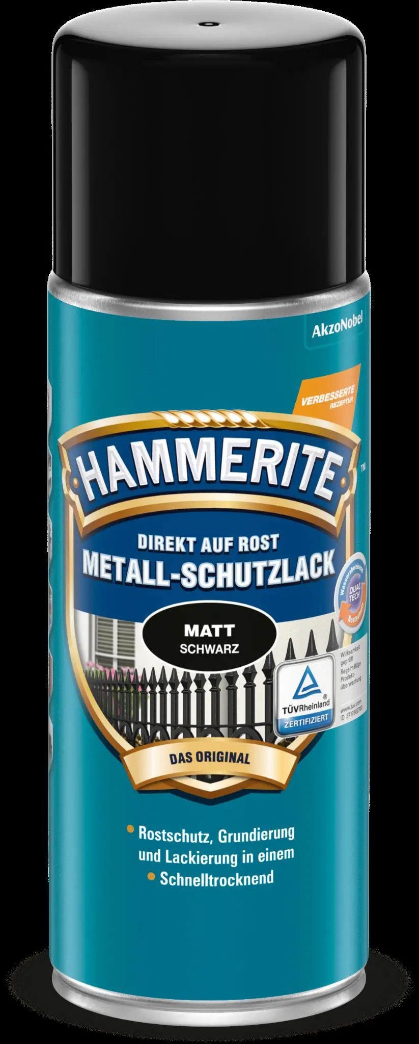Hammerite Metall-Schutzlack Spray 400 ml schwarz matt Hammerite Metall-Schutzlack Spray 400 ml schwarz matt