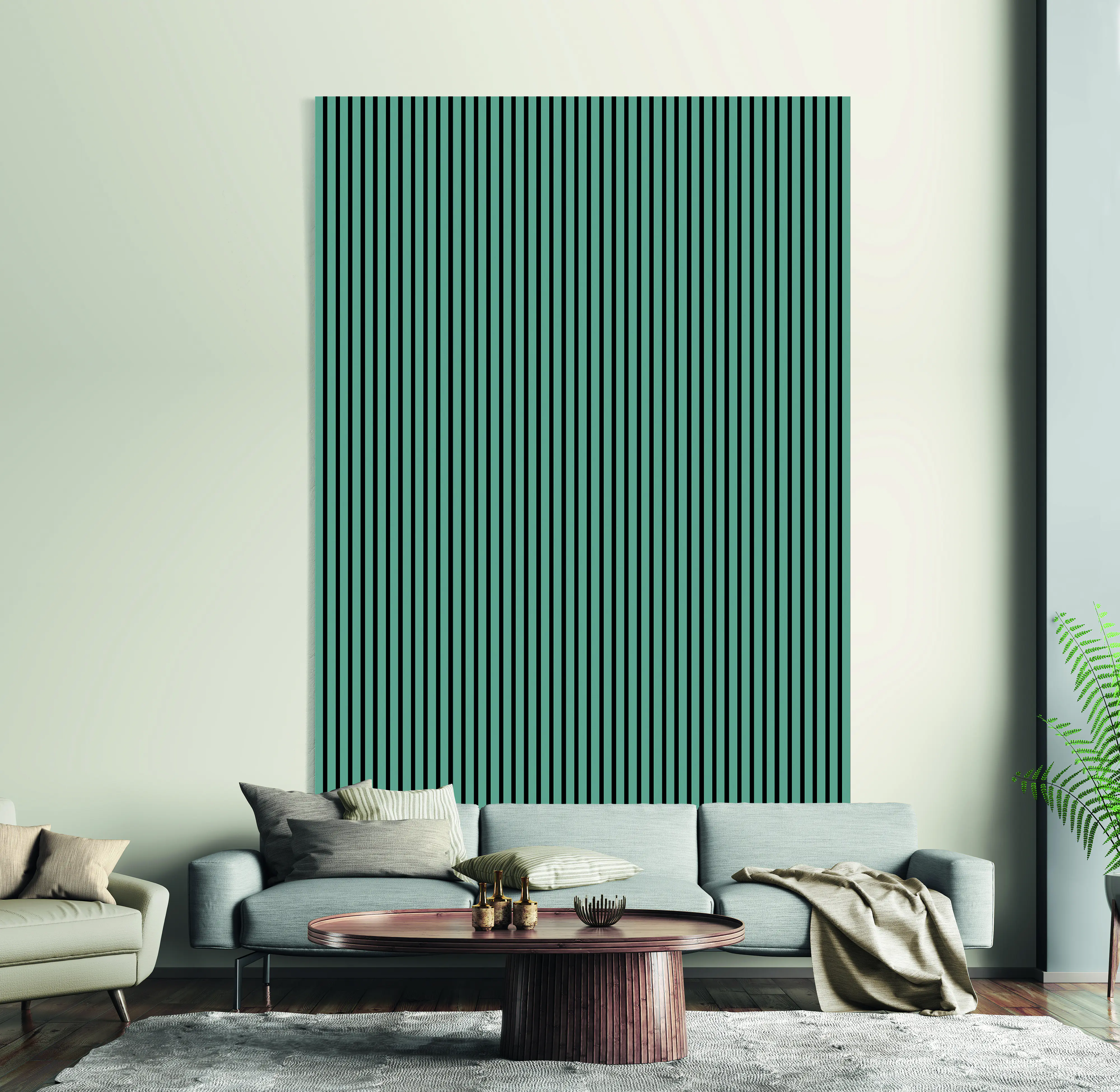 Neuhofer Akustikpaneele 267 x 57,25 x 1,9 cm Matcha grün foliert