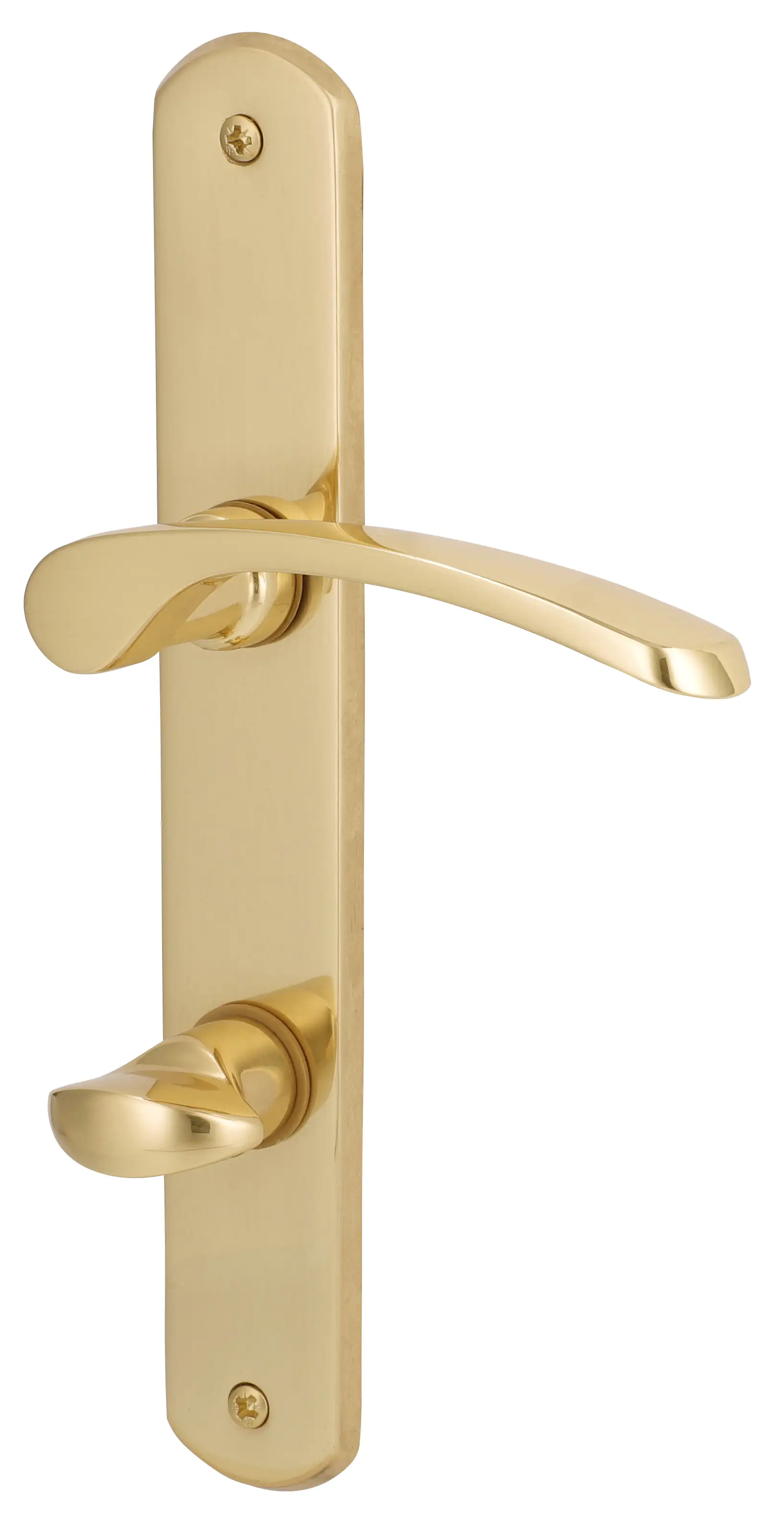 Alpertec WC-Langschildgarnitur Amos Messing gold abgerundet