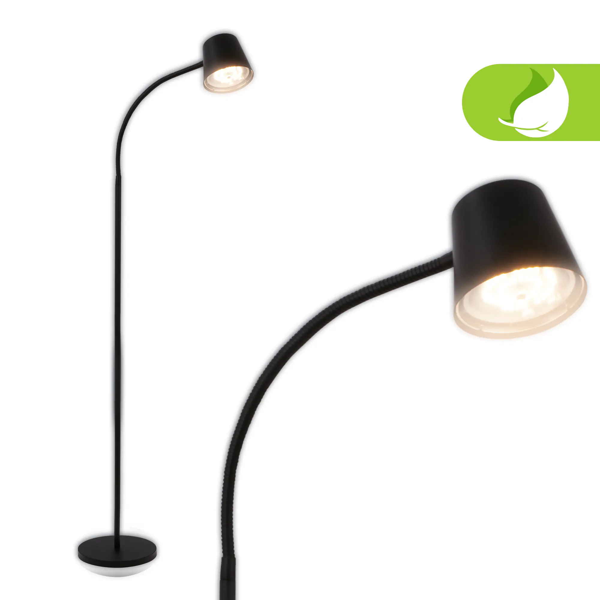 Brilloner LED-Akku-Stehleuchte Cielo 5,5 W Metall schwarz warmweiß
