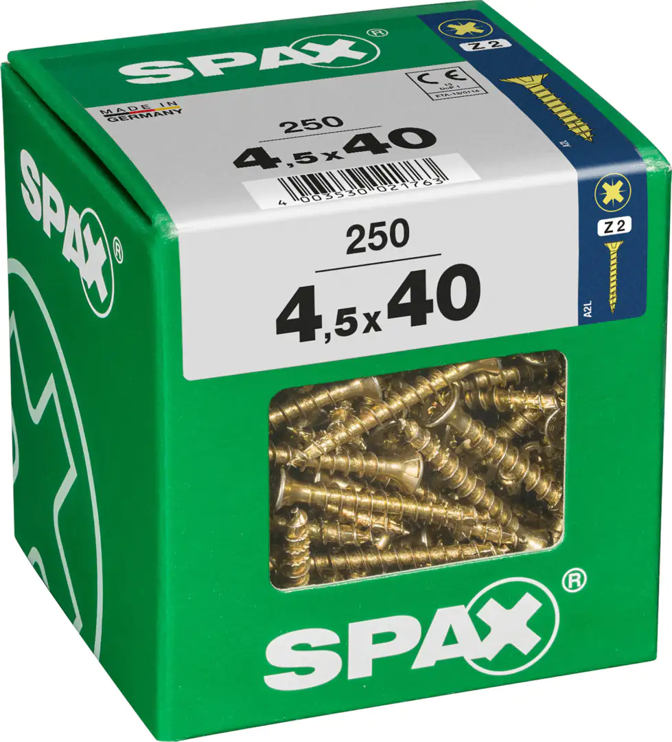 Spax Universalschrauben 4.5 x 40 mm PZ 2 - 250 Stk.