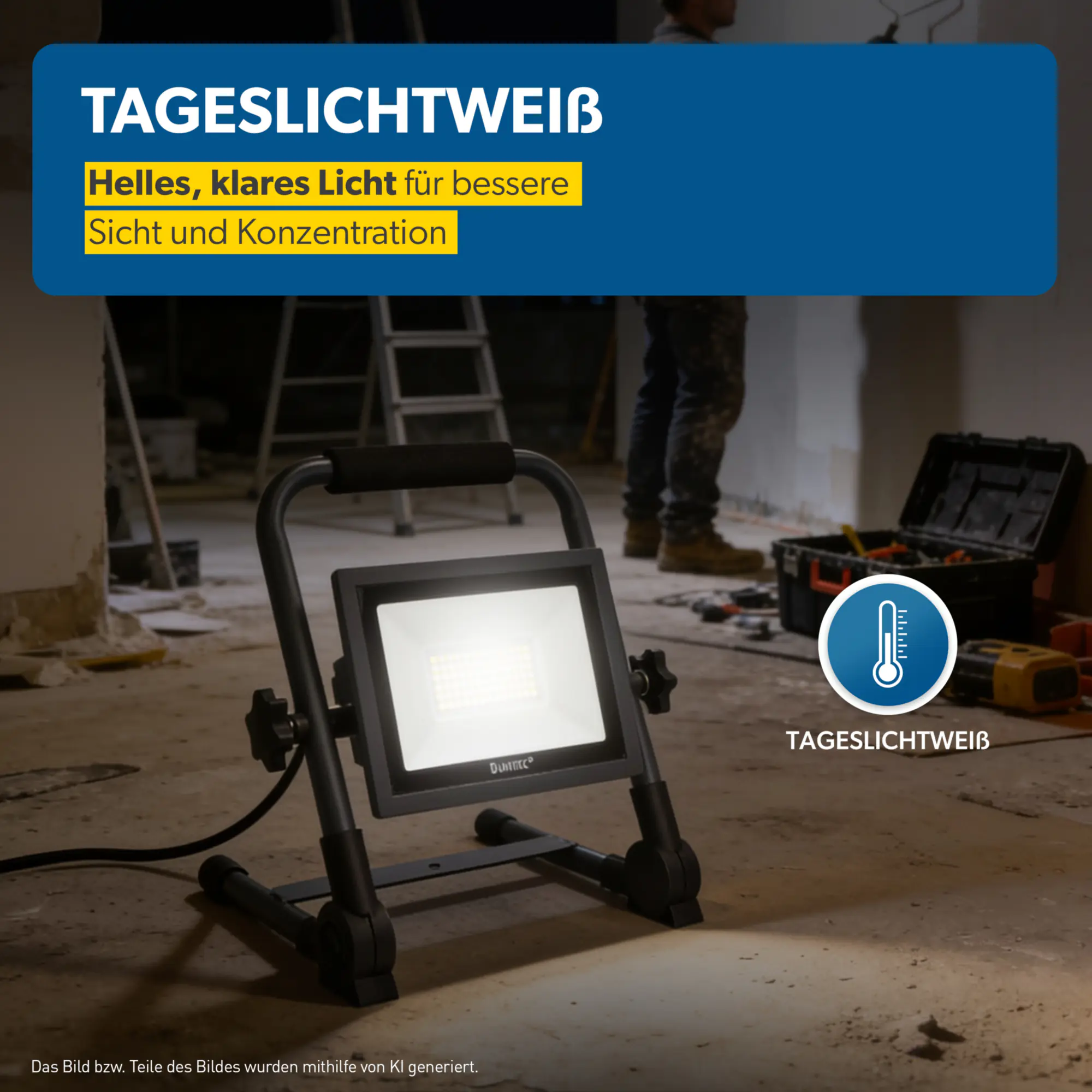 UniTec LED Baustrahler anthrazit tragbar 35 W 4250 lm 