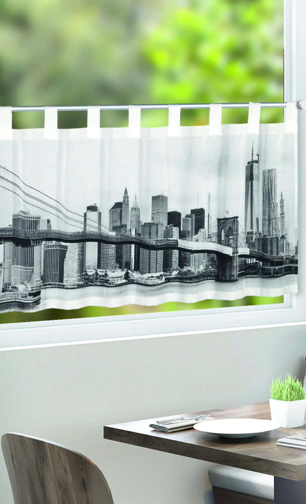 Neusser Collection Schlaufenpanneau Gerti digitaldruck s/w 140x45 cm