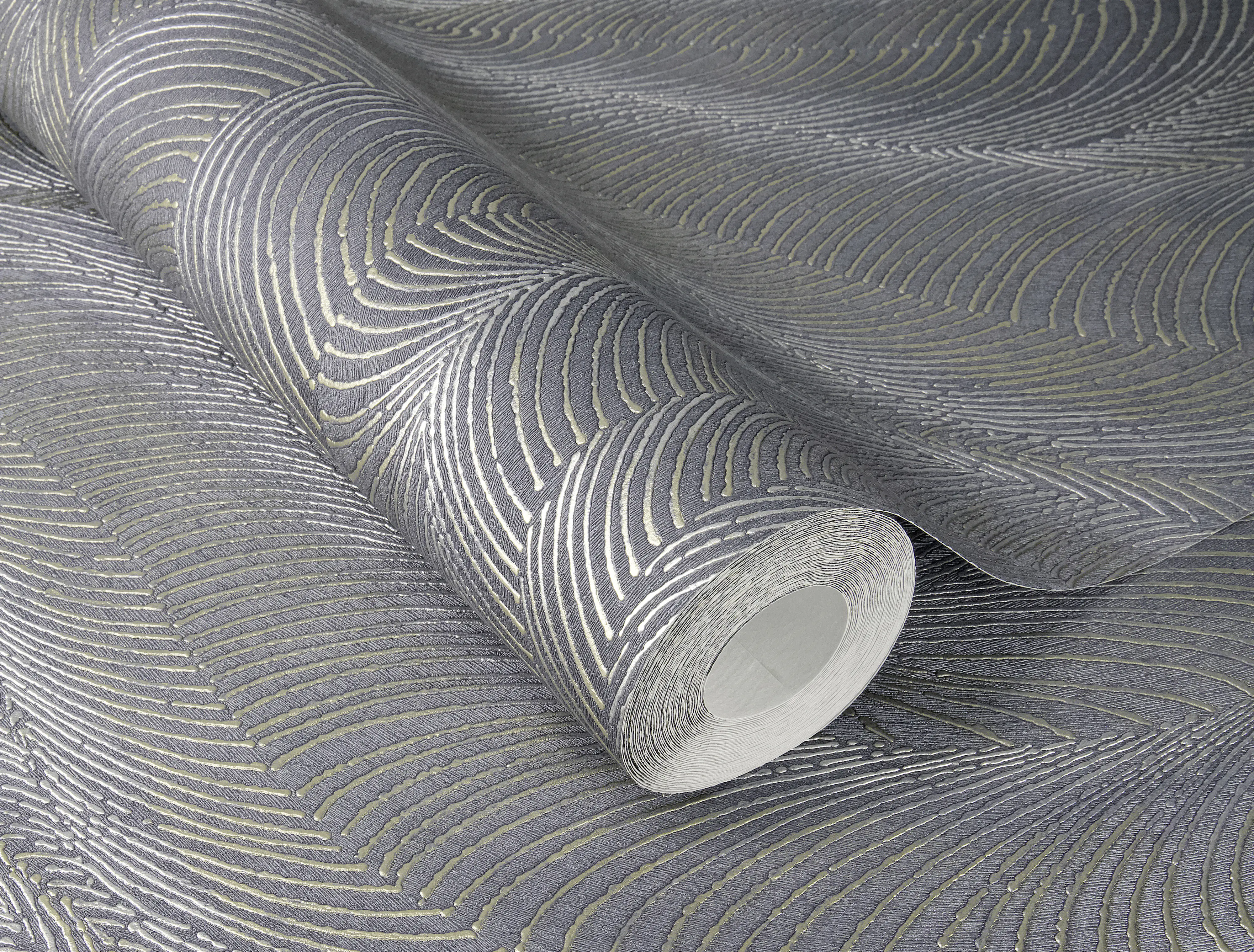 Rasch Vliestapete Wellen Incanto blau-taupe 10,05 x 0,53 m