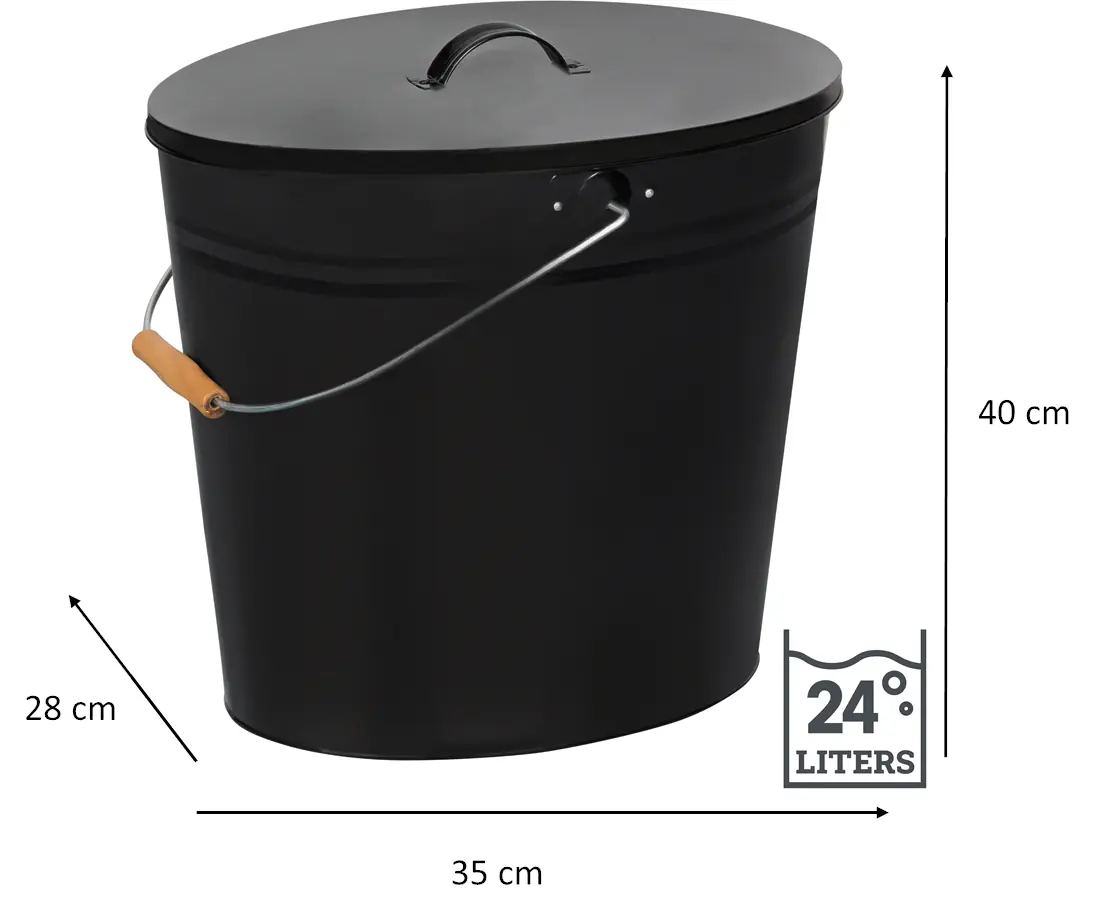 Ascheimer mit Deckel verzinkt, 24 L Ascheimer mit Deckel verzinkt, 24 L