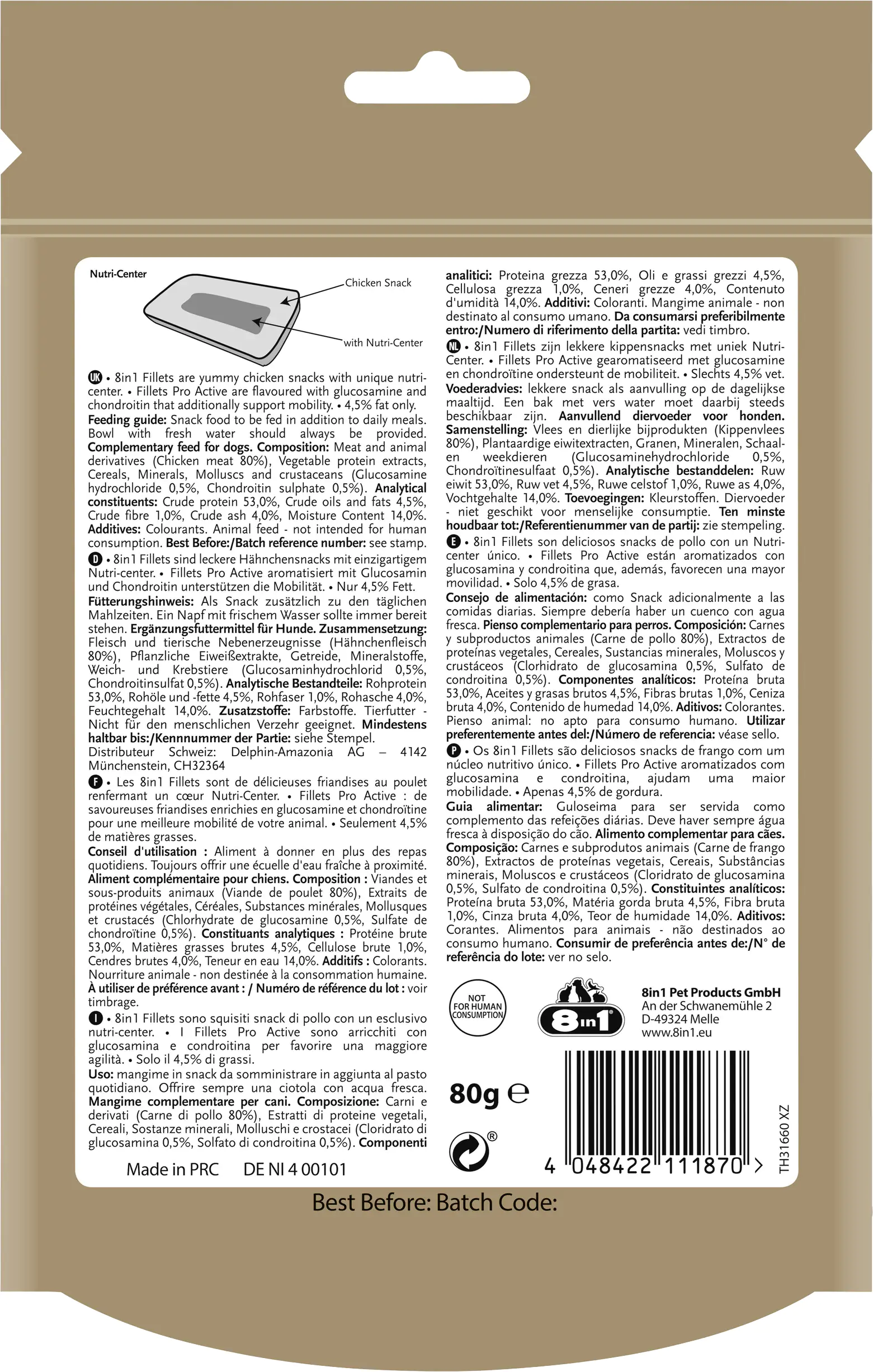 8in1 Hundesnack Fillets Pro Active S