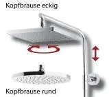 Breuer Duschsäule Aquamaxx 310 Thermostat Thermostat, verchromt, Kopfbrause eckig