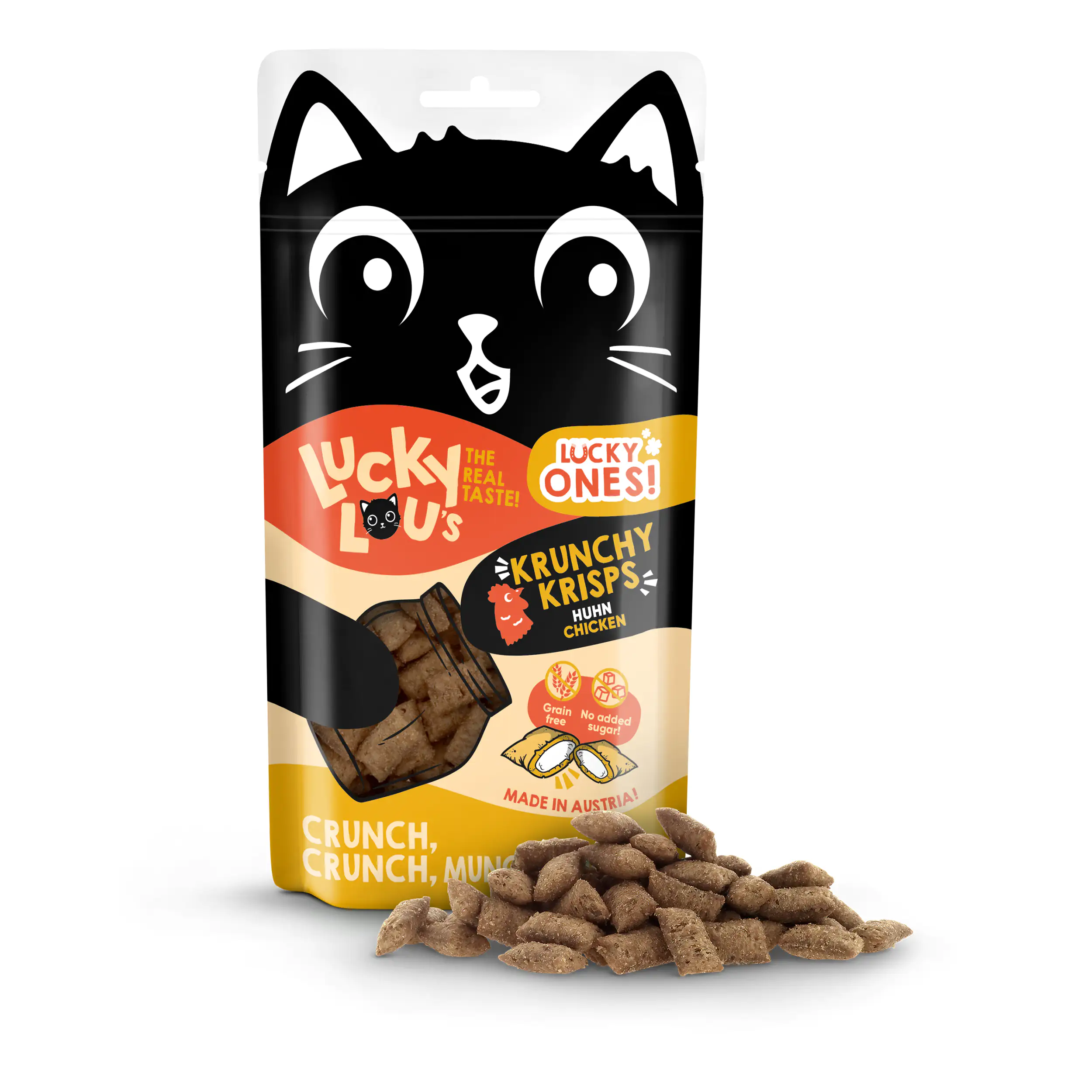 Lucky Lou Katzensnack Krunchy Krisps Huhn 60 g