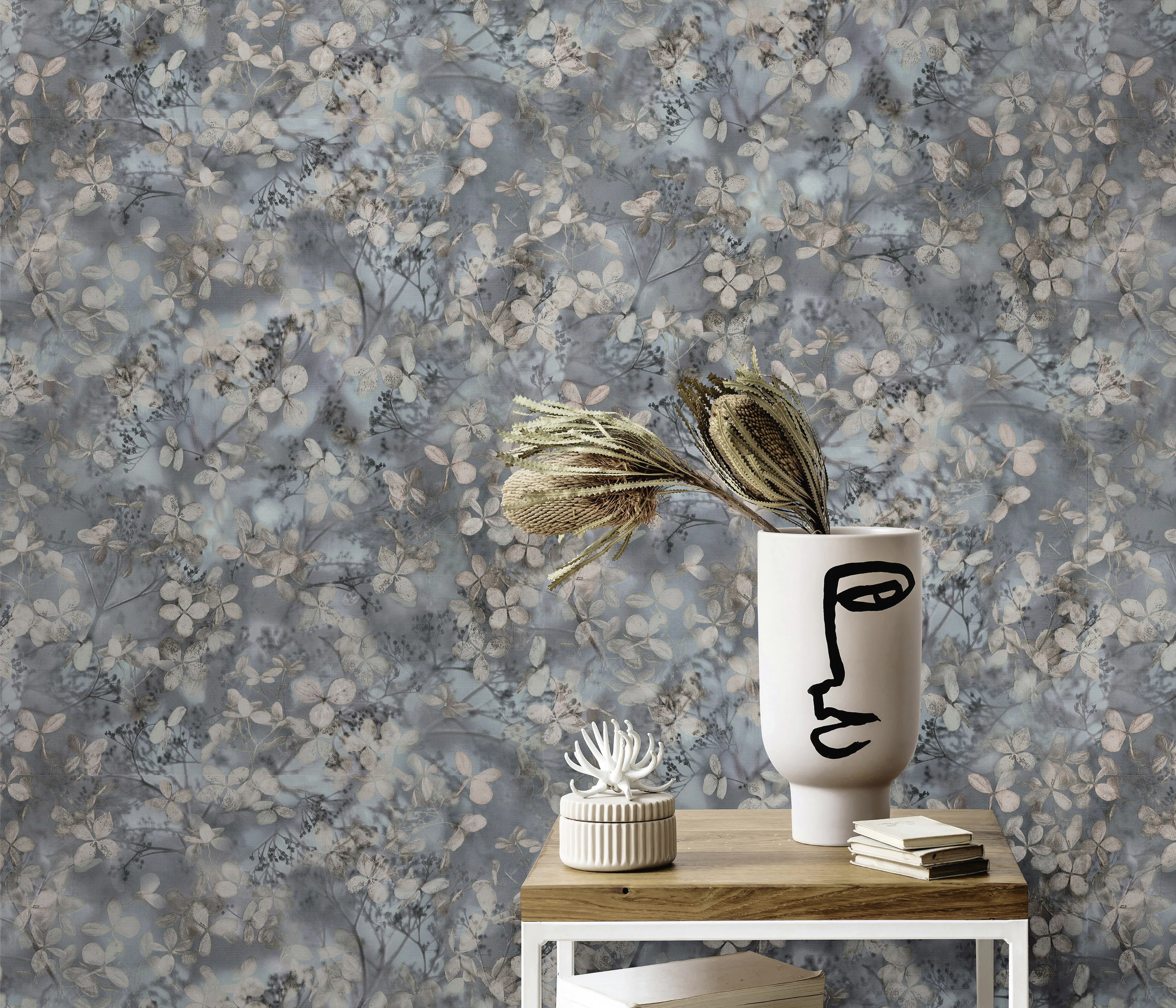 Erismann Vliestapete Floral Play of Light blau/grau 10,05 x 0,53 m