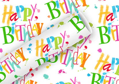 Geschenkpapier Happy Birthday Dance 2 m Geschenkpapier Happy Birthday Dance 2 m