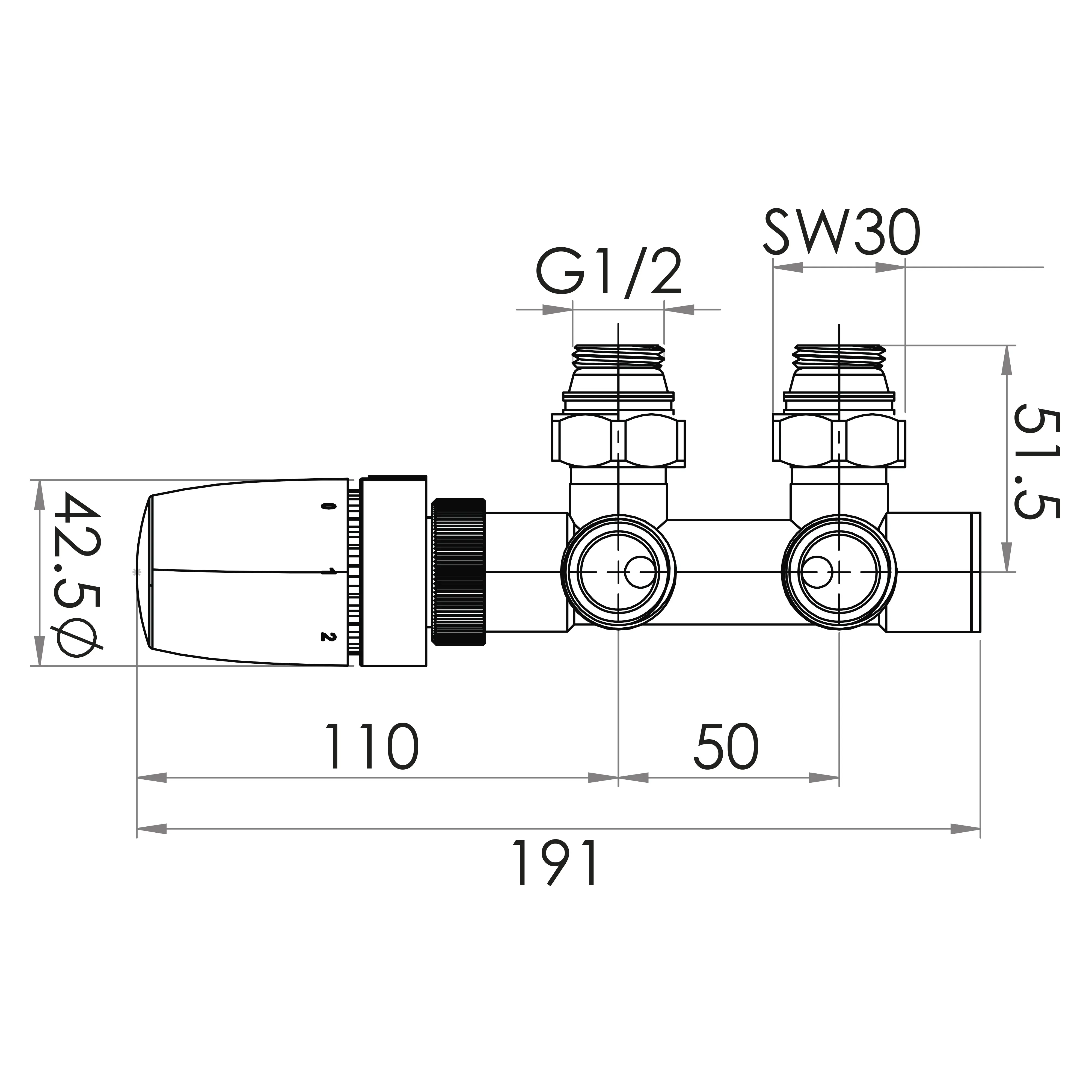 Schulte Mittenanschlussgarnitur chrom mit Blende