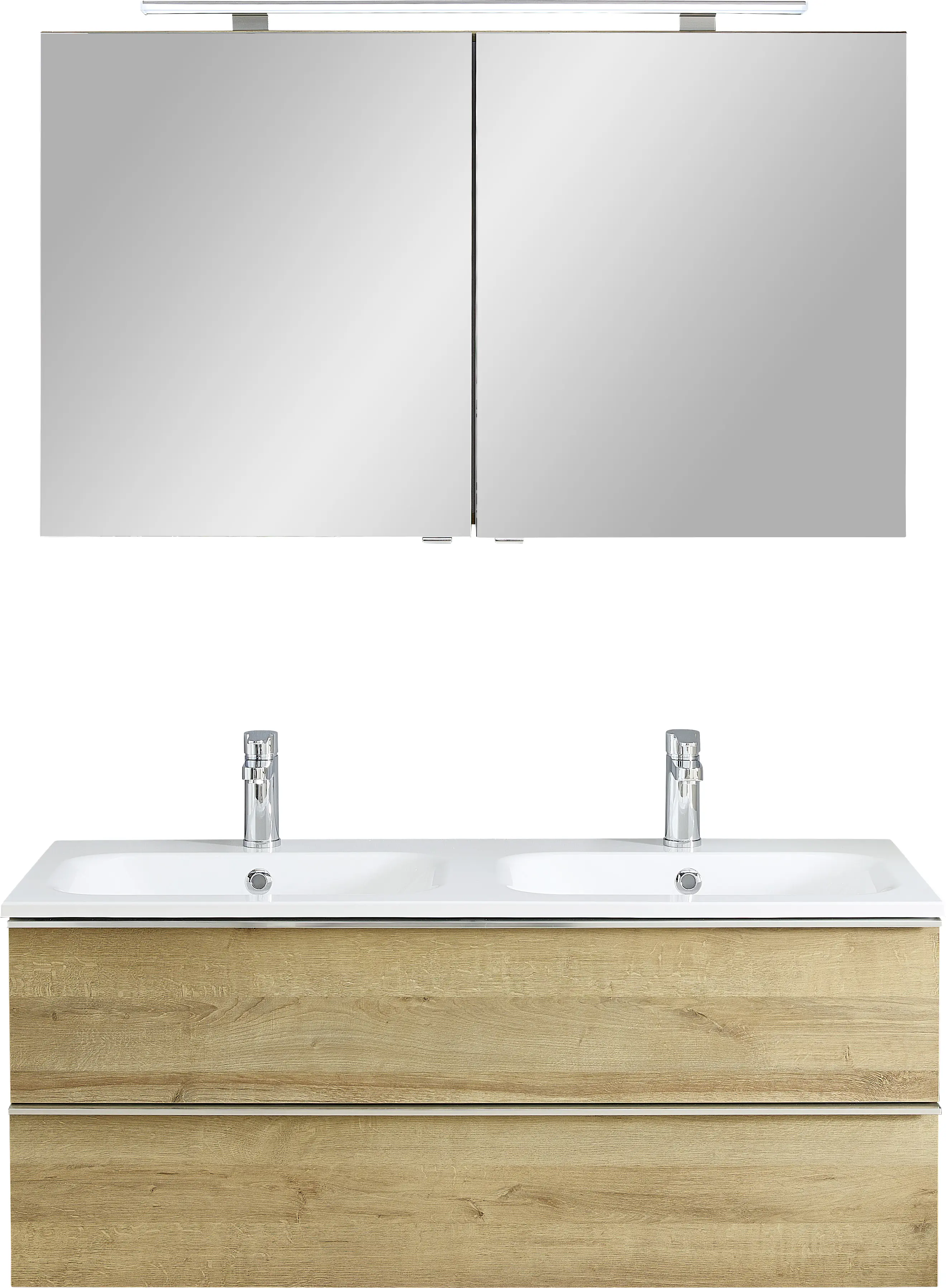 Primaster Bad-Set Düsseldorf Riviera 121 cm LED-Leuchten, Mineralgusswaschtisch