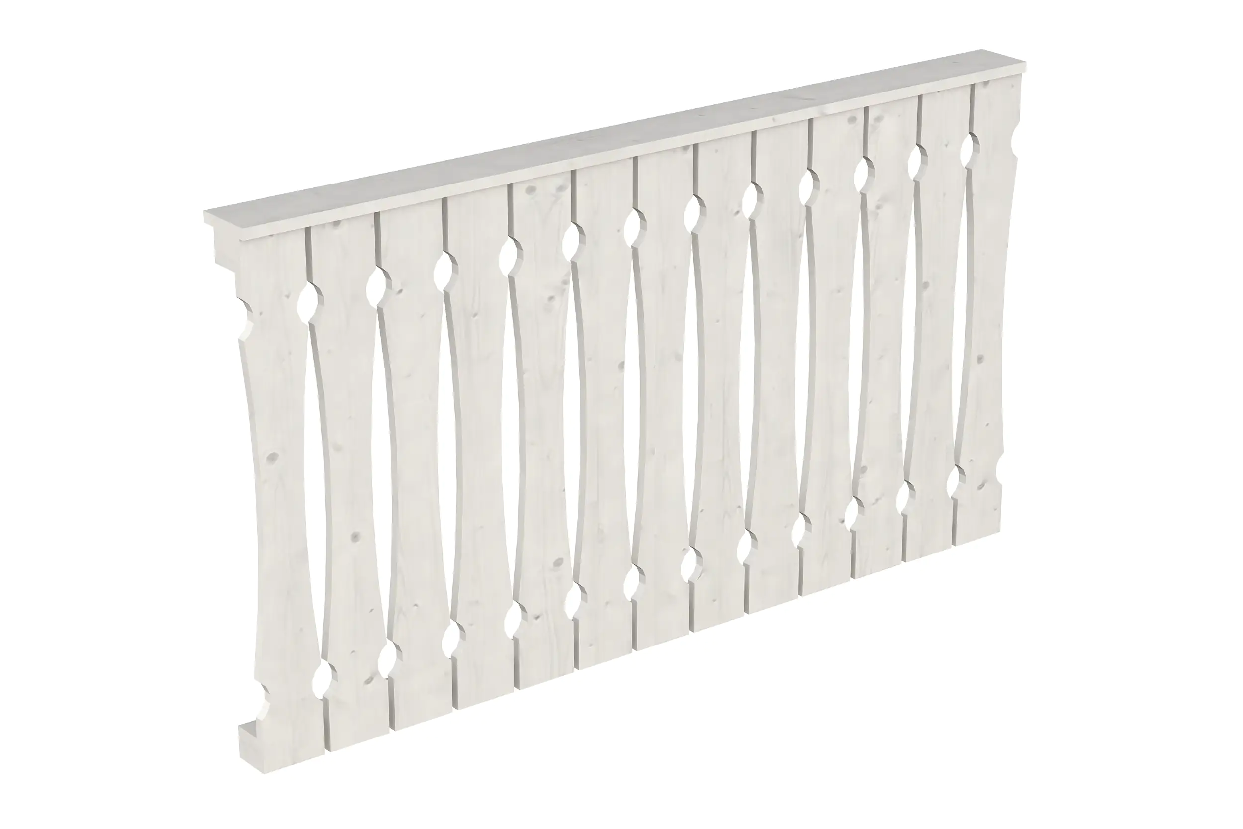 SKAN HOLZ Brüstung Balkonschalung 170 x 96 cm, Fichte, lasiert in Weiß