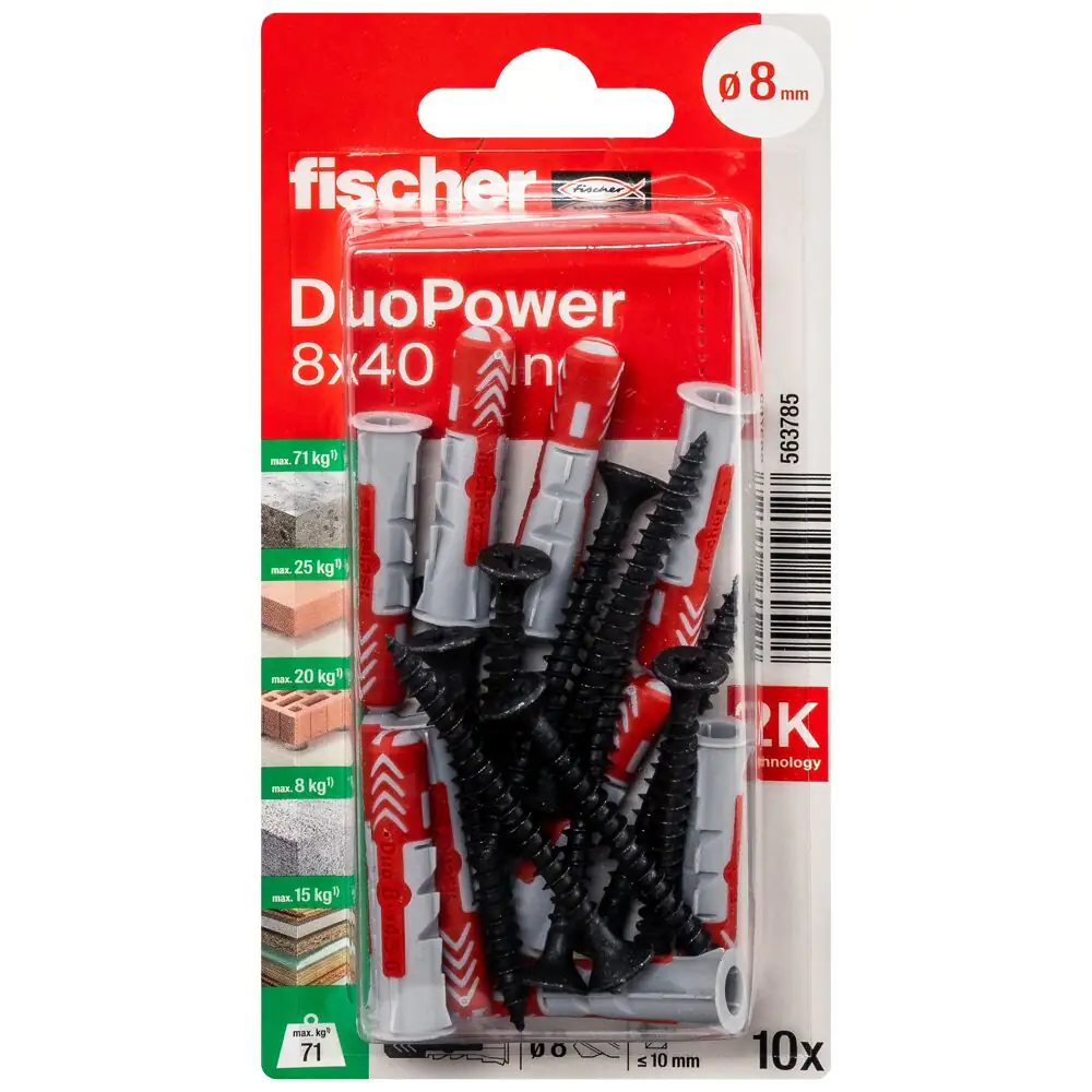 fischer Dübel DuoPower 8 x 40 mm - 10 Stück fischer Dübel DuoPower 8 x 40 mm - 10 Stück