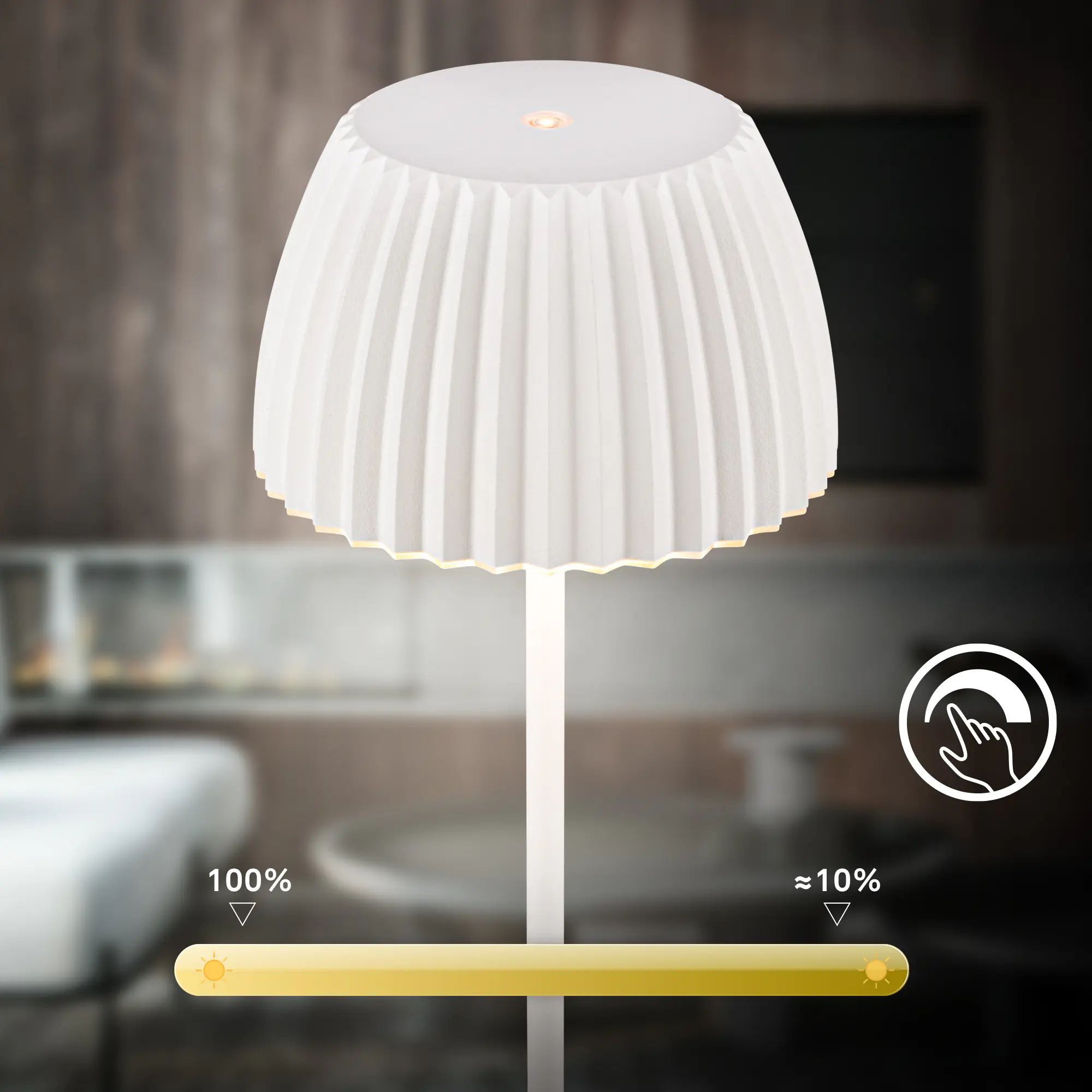 Briloner LED-Tischleuchte Riffle mit Akku weiß dimmbar