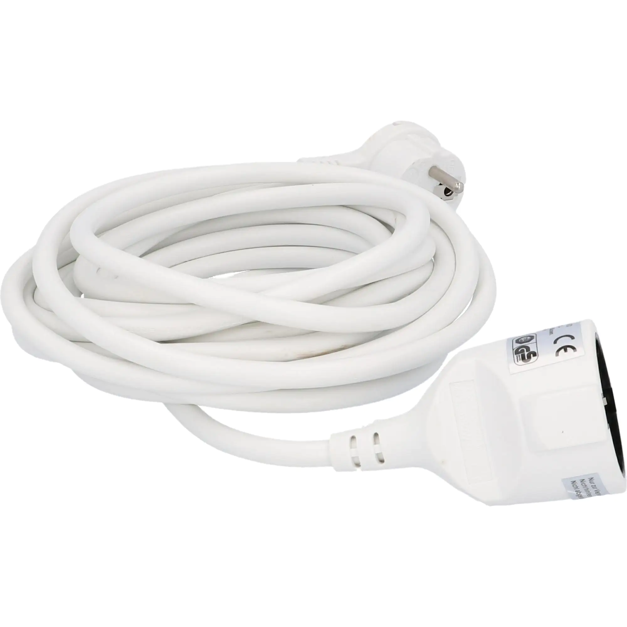 Unitec Verlängerungskabel Innen 5 Meter HO5VV-F 3G1,5, weiß, Flachstecker