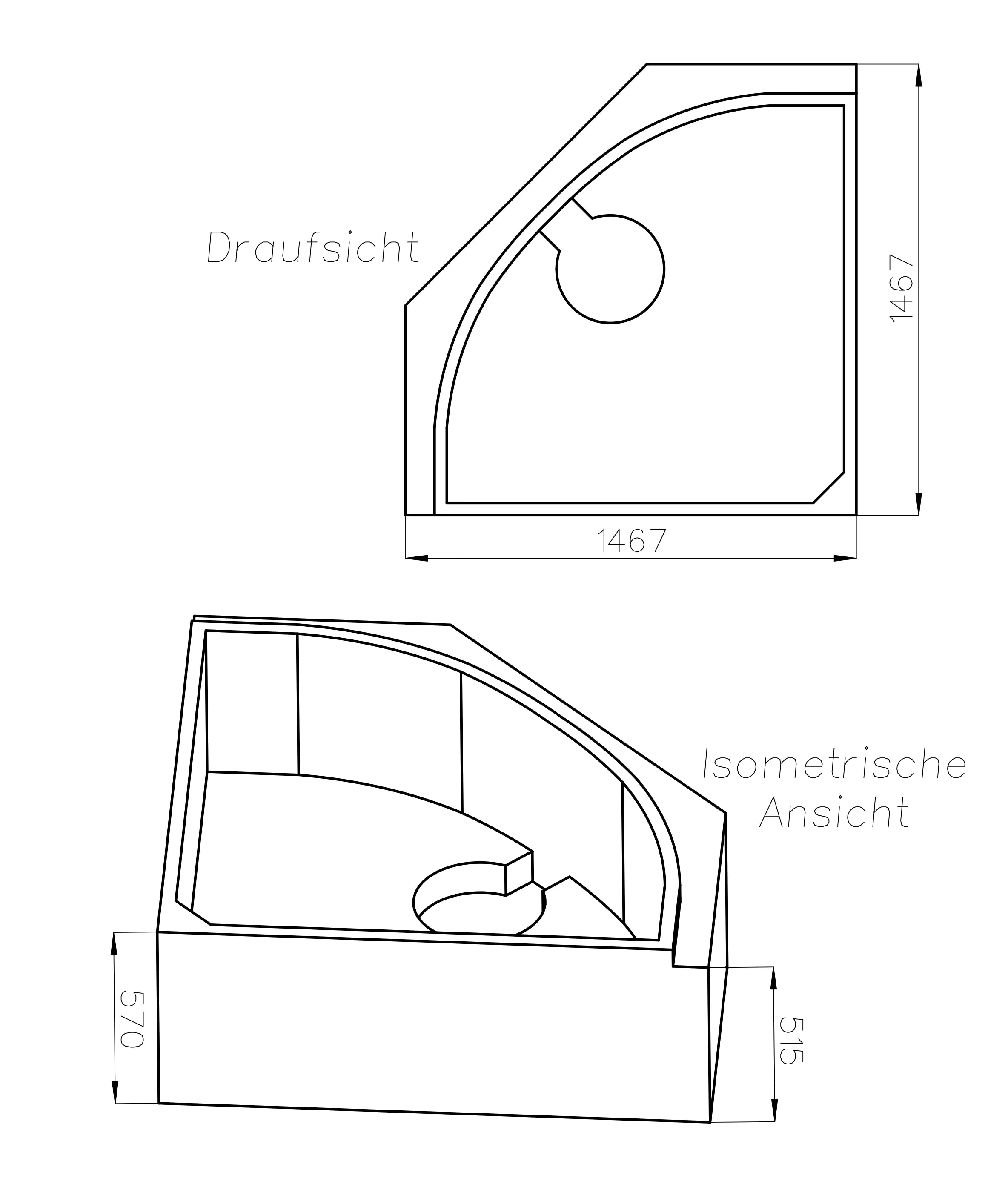 Ottofond Wannenträger Siam 1467 x 1467 mm