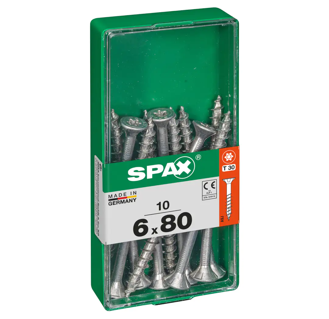 Spax Universalschrauben 6.0 x 80 mm TX 30 Senkkopf - 10 Stk.