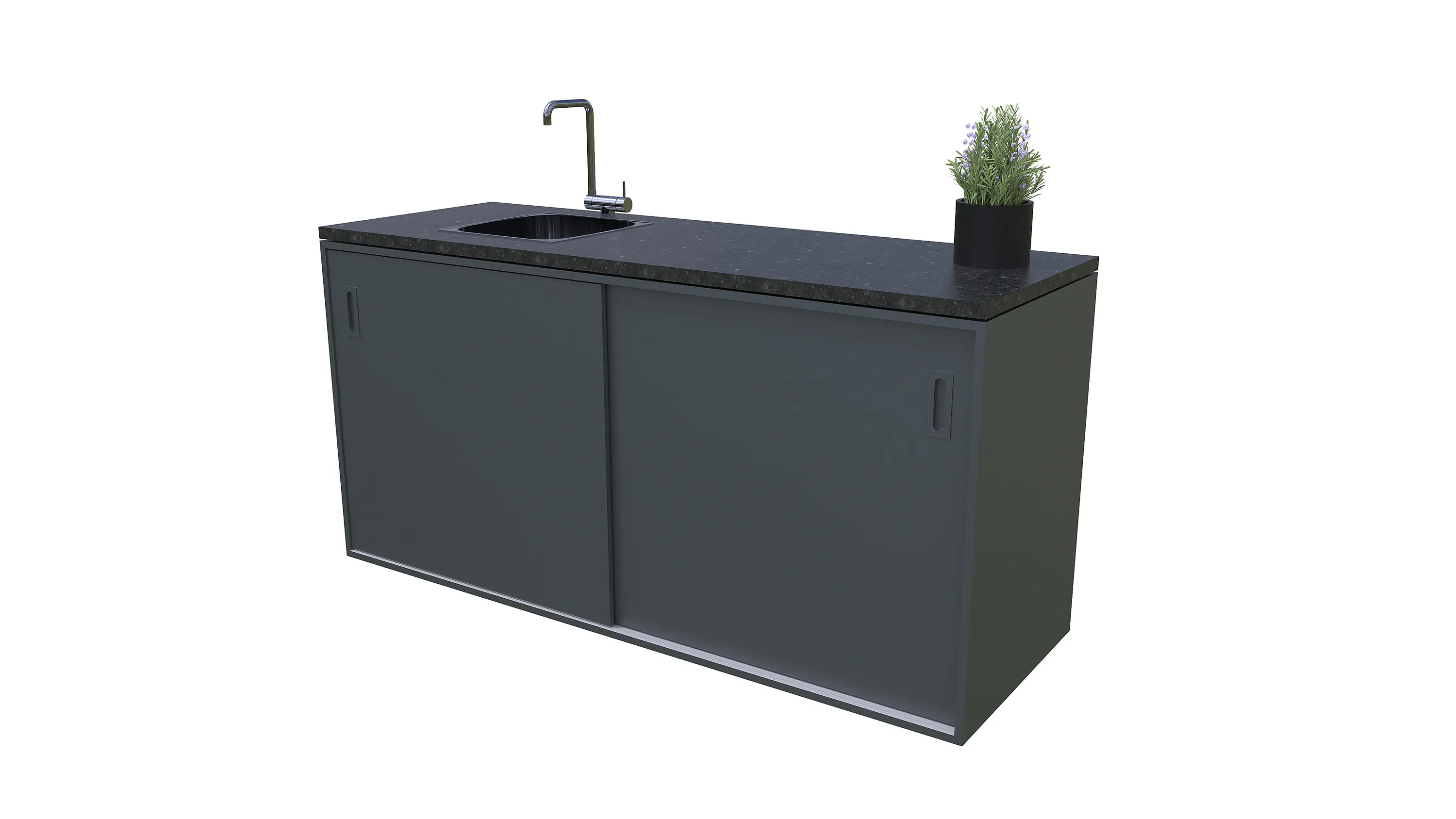 Bellano Living Element für Outdoorküchen inkl. Spüle links und 2 Türen anthrazit granit Bellano Living Element für Outdoorküchen inkl. Spüle links und 2 Türen anthrazit granit