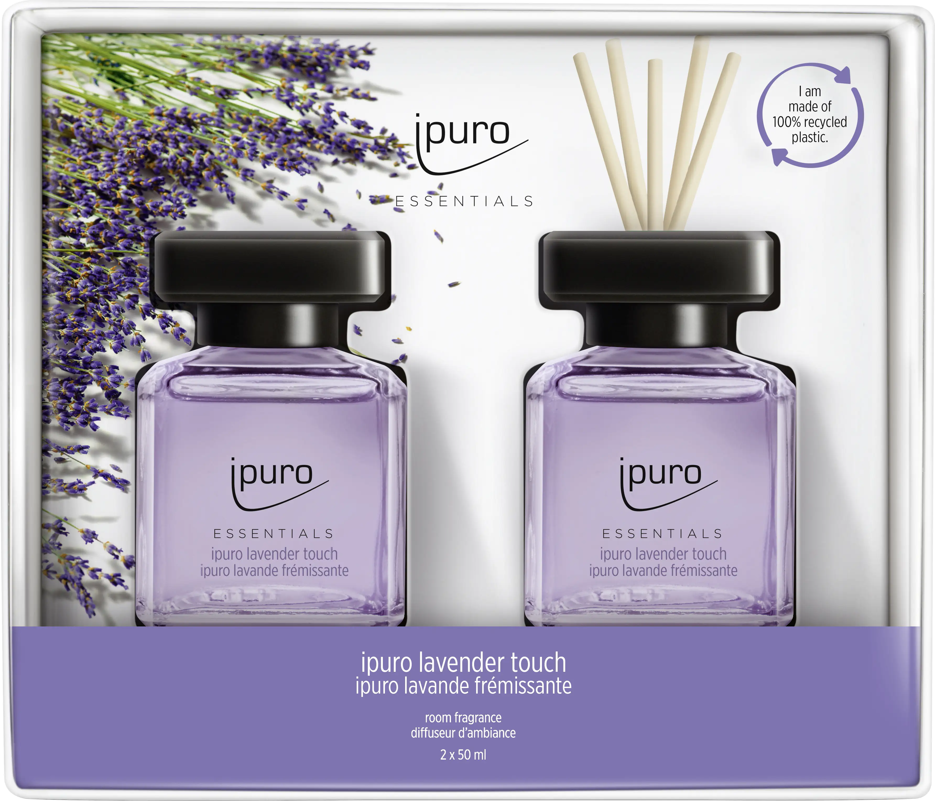 ipuro ESSENTIALS Raumduft Set Lavender Touch 2 x 50 ml