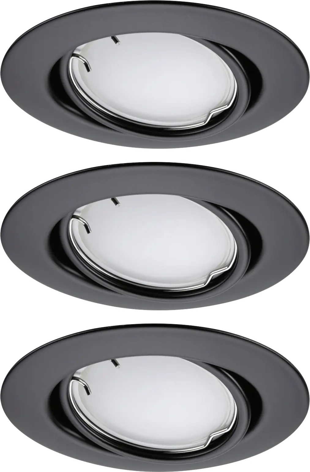 Paulmann LED Einbauleuchte Coin Base 3er Set schwarz matt Zigbee RGBW RGBW Ø 9 cm schwenkbar 