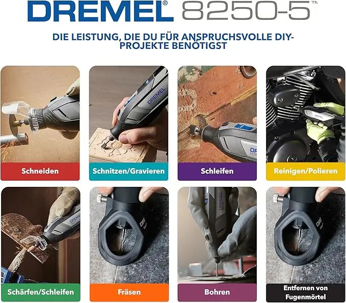 Dremel Akku-Multitool 8250-5 12V 2 Ah mit 5-teiligem Zubehör Dremel Akku-Multitool 8250-5 12V 2 Ah mit 5-teiligem Zubehör