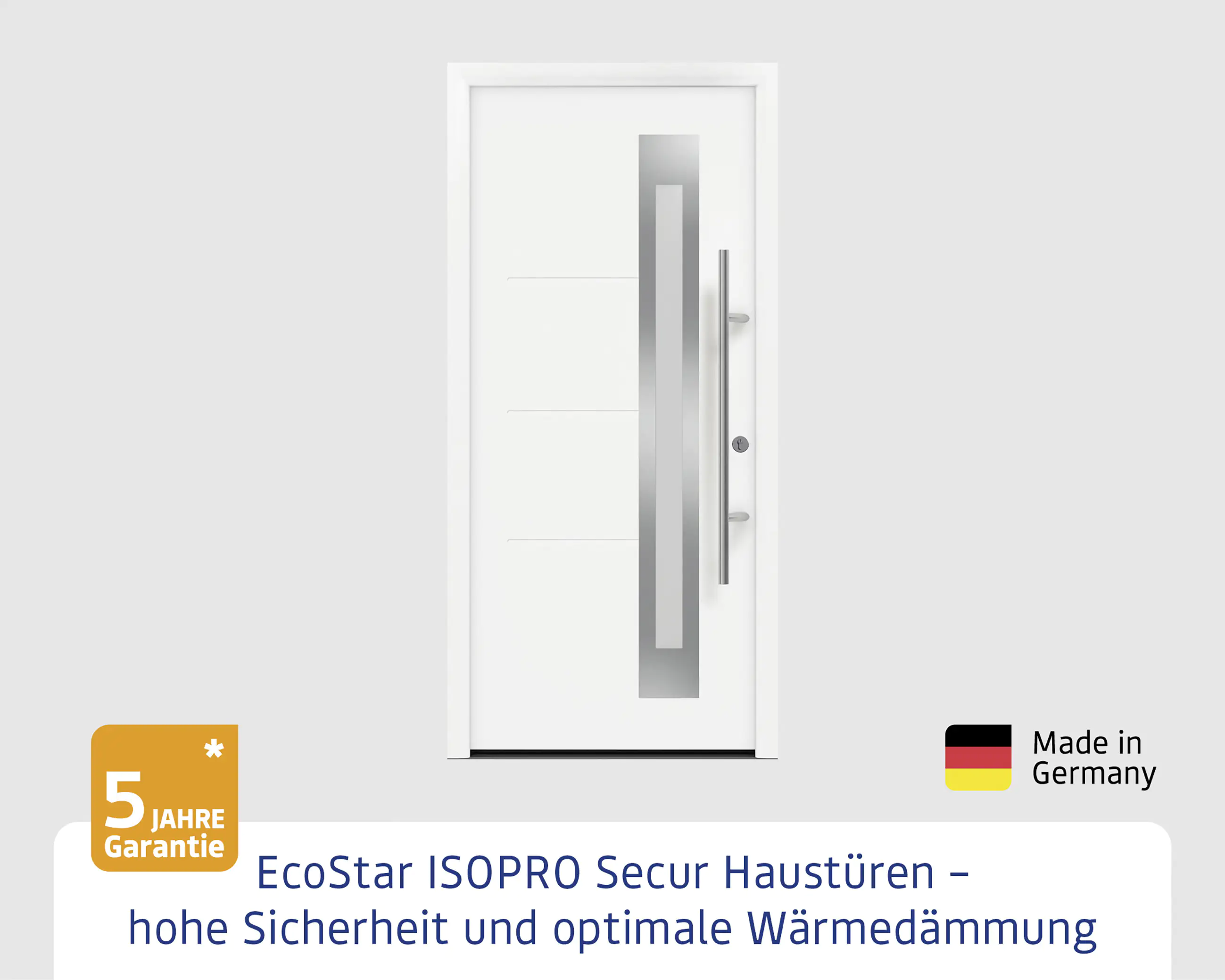 EcoStar Haustür ISOPRO Secur IPS 780S RC2 verkehrsweiß 110 x 210 cm EcoStar Haustür ISOPRO Secur IPS 780S RC2 verkehrsweiß 110 x 210 cm