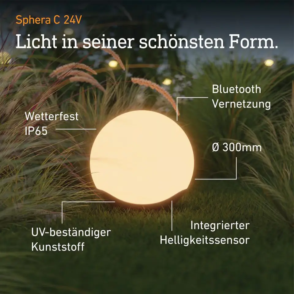 Steinel LED Außenleuchte Sphera 24V Ø 30 cm ultra warmweiß-neutralweiß weiß