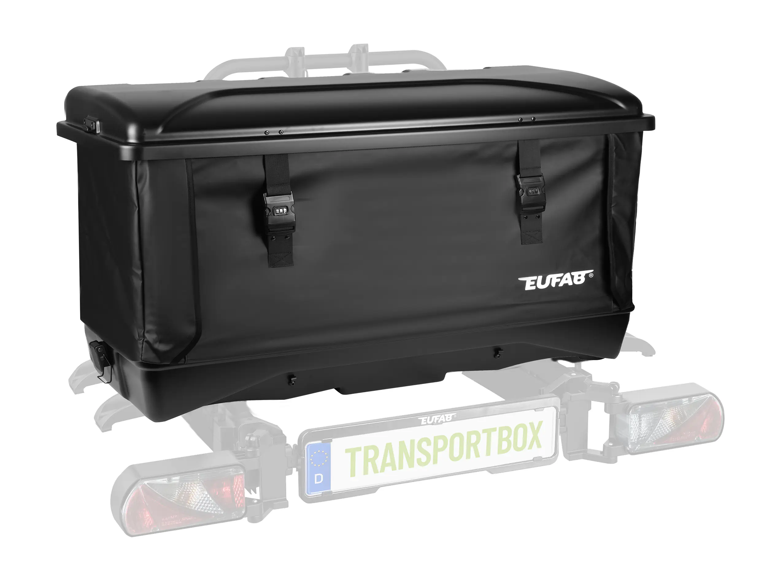 EUFAB Transportbox für Fahrradträger abschließbar 350 L schwarz