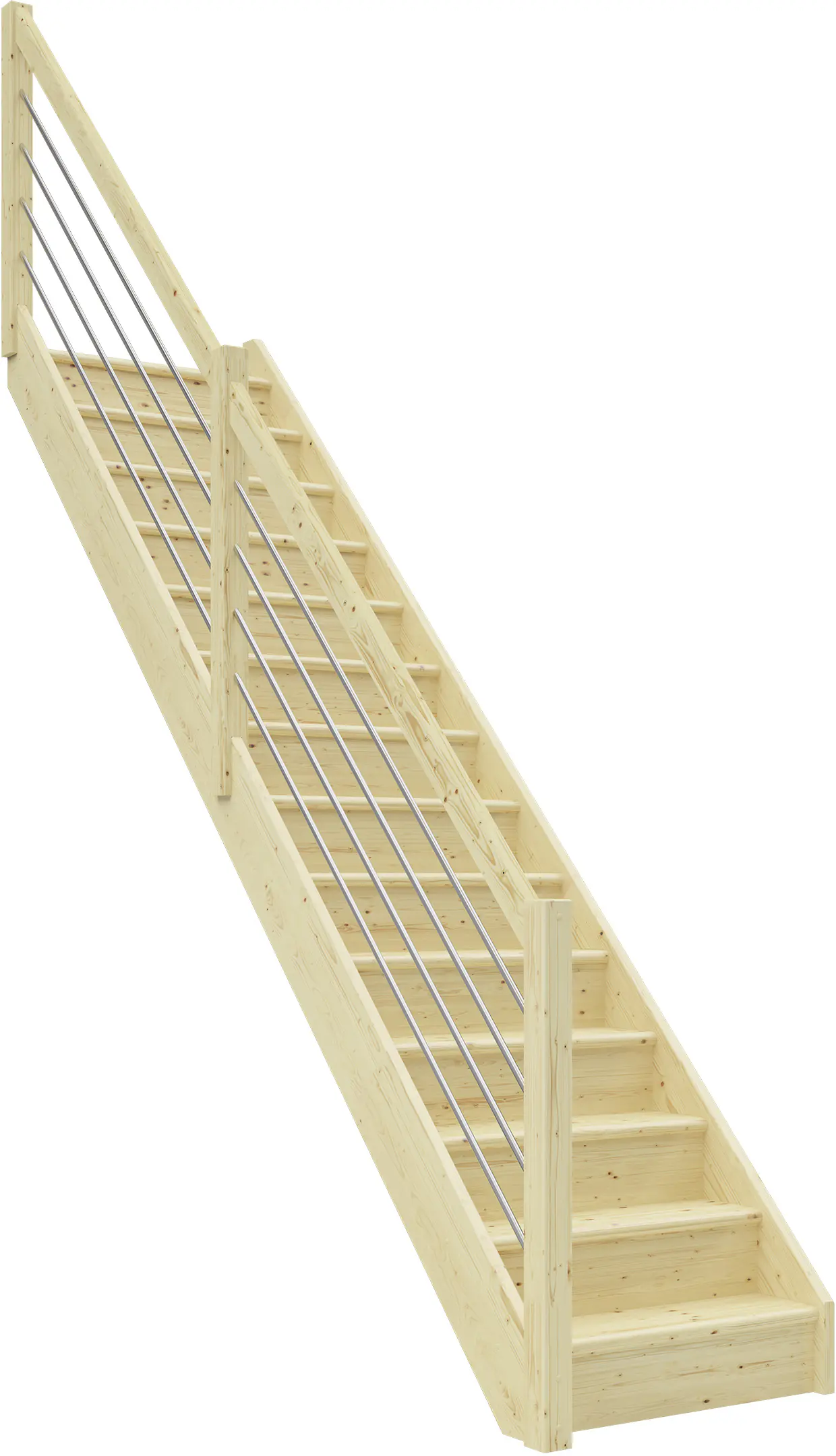 Dolle Raumspartreppen Paris gerade Fichte unbehandelt inkl. Geländer