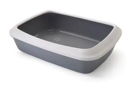 Nobby Katzentoilette Iriz mit Rand grau-weiß 50 x 36,5 x 11,5 cm